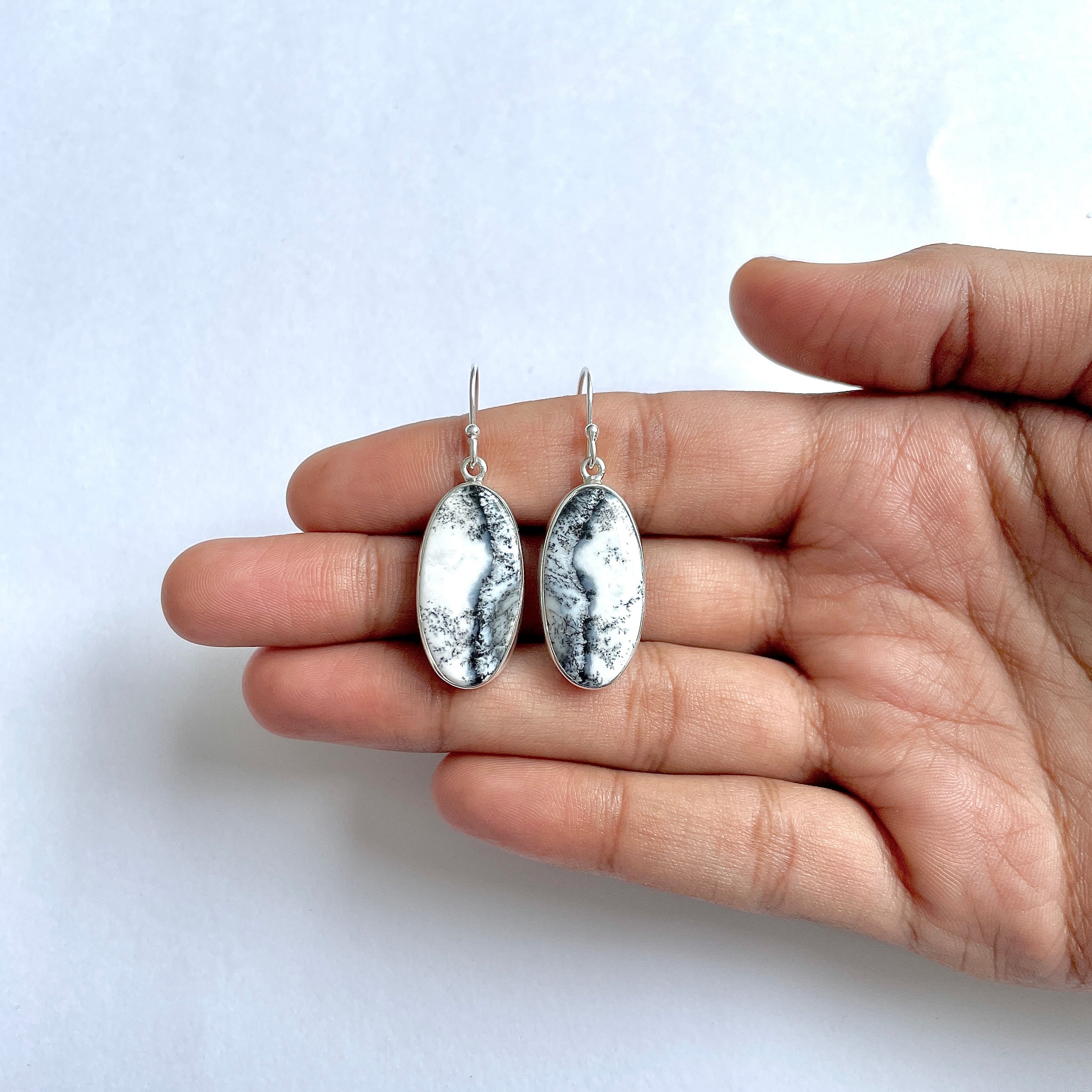 Dendritic Agate Earring-(DDA-3-49)