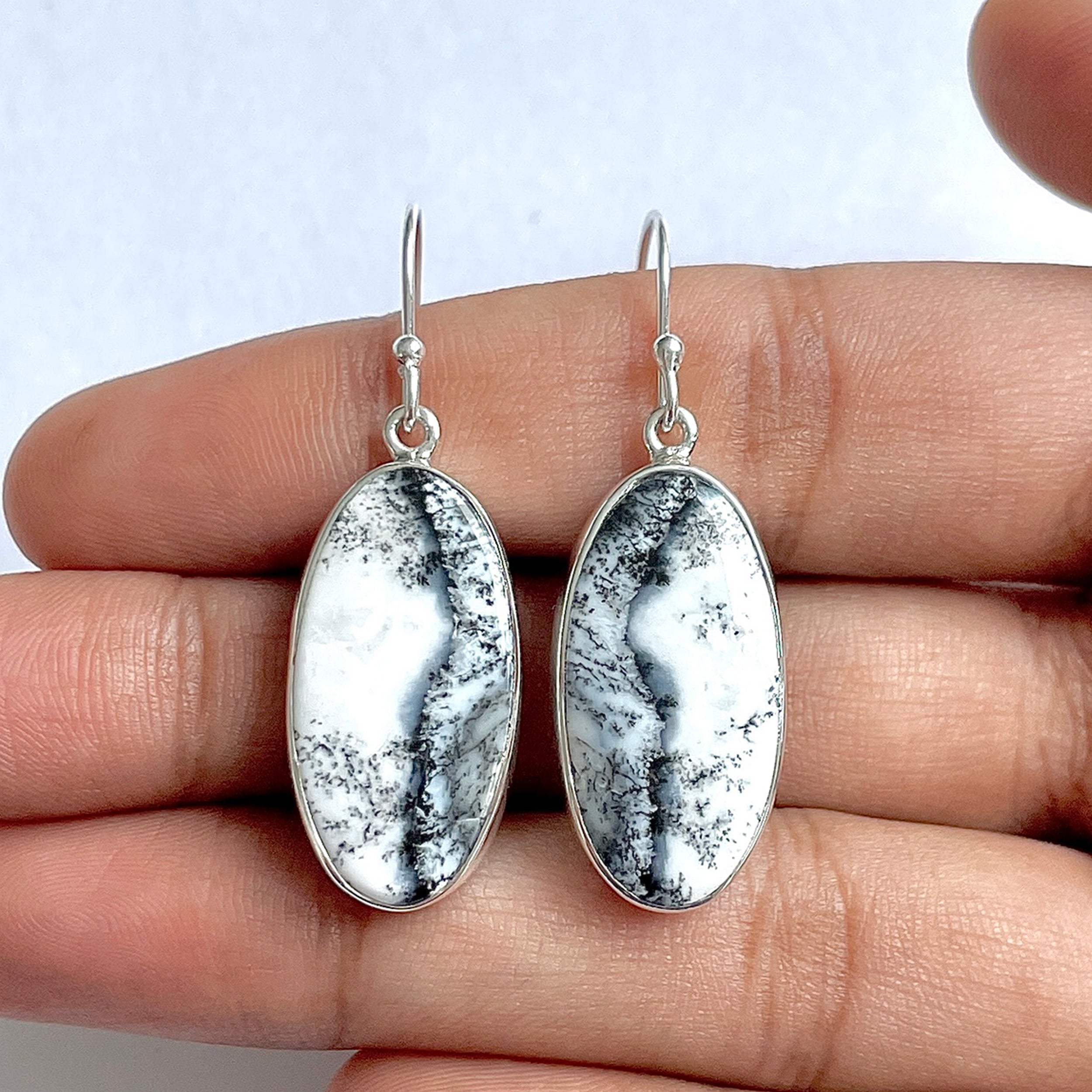 Dendritic Agate Earring-(DDA-3-49)