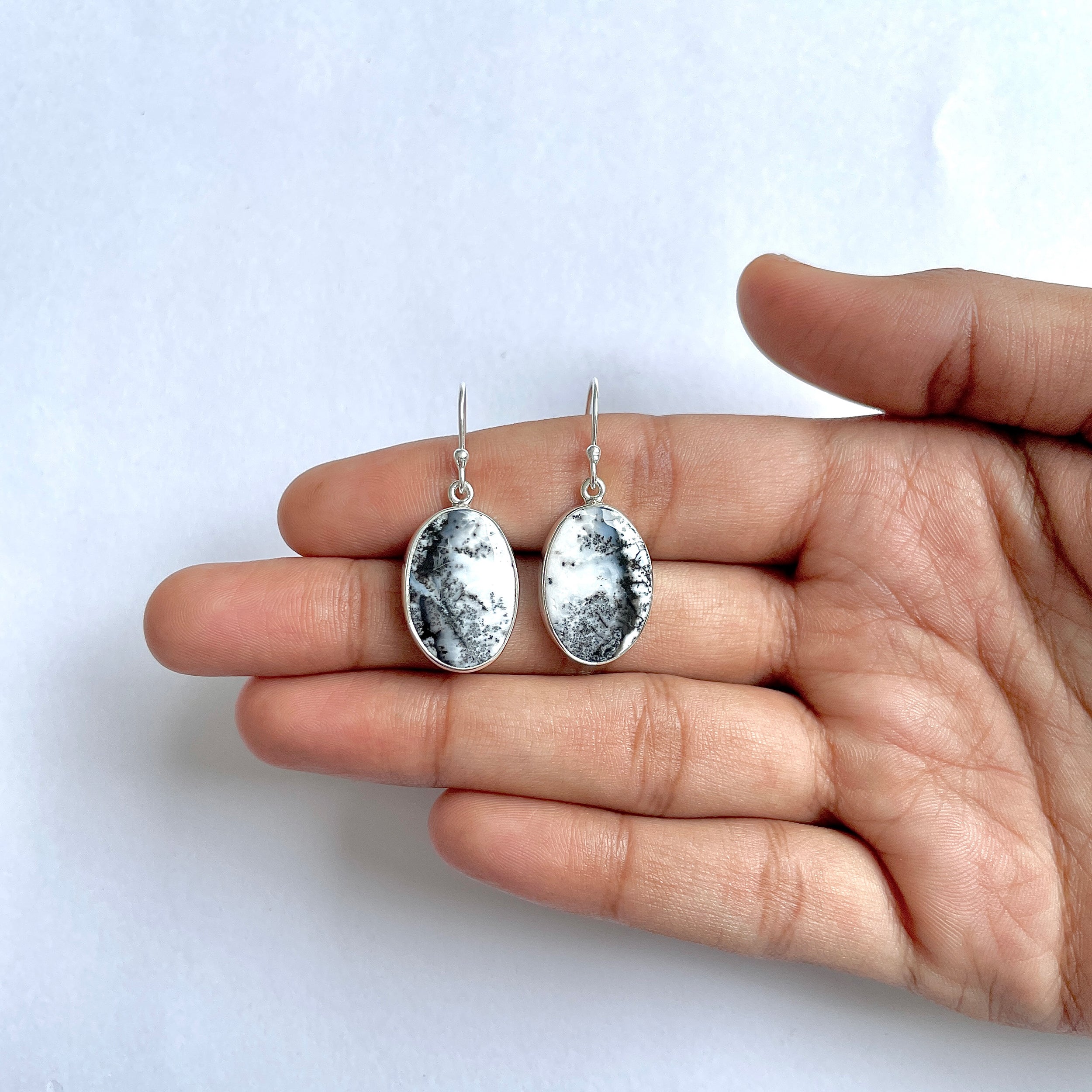 Dendritic Agate Earring-(DDA-3-51)