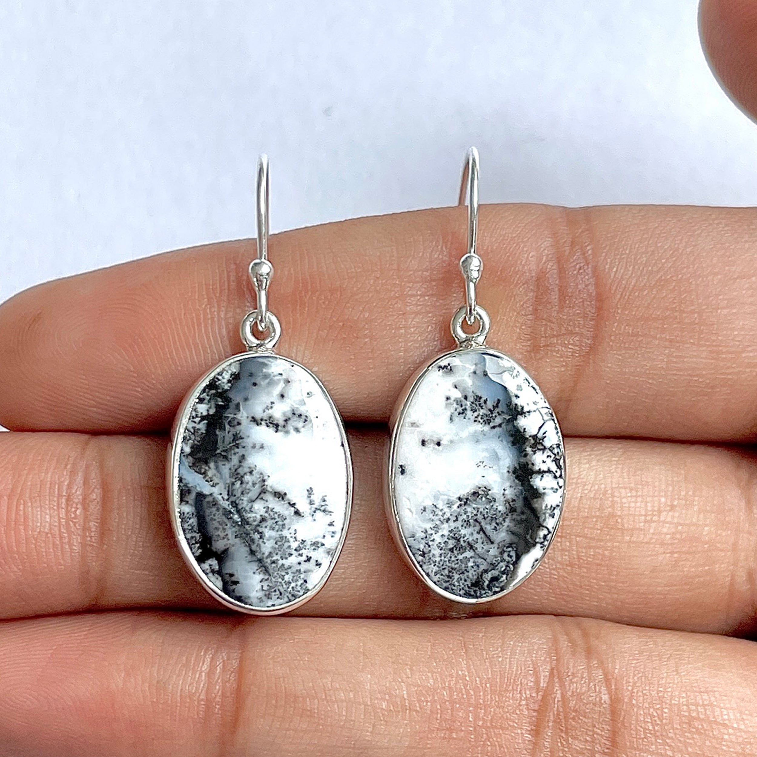 Dendritic Agate Earring-(DDA-3-51)