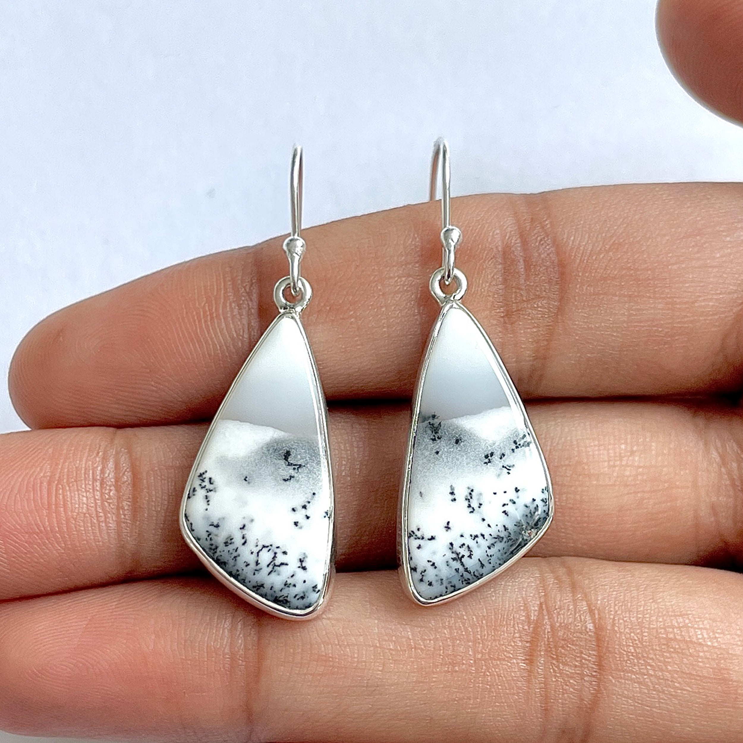 Dendritic Agate Earring-(DDA-3-55)