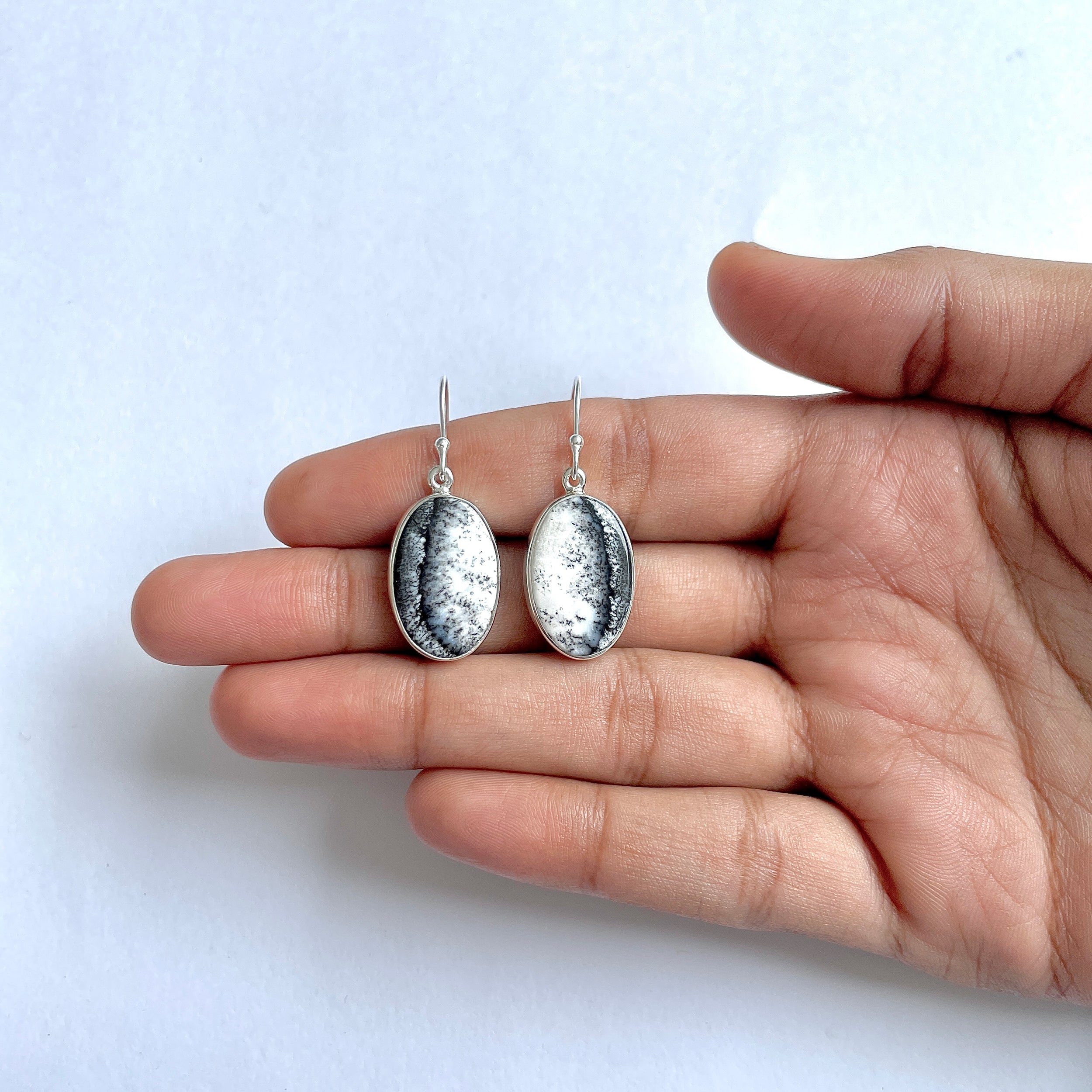 Dendritic Agate Earring-(DDA-3-58)