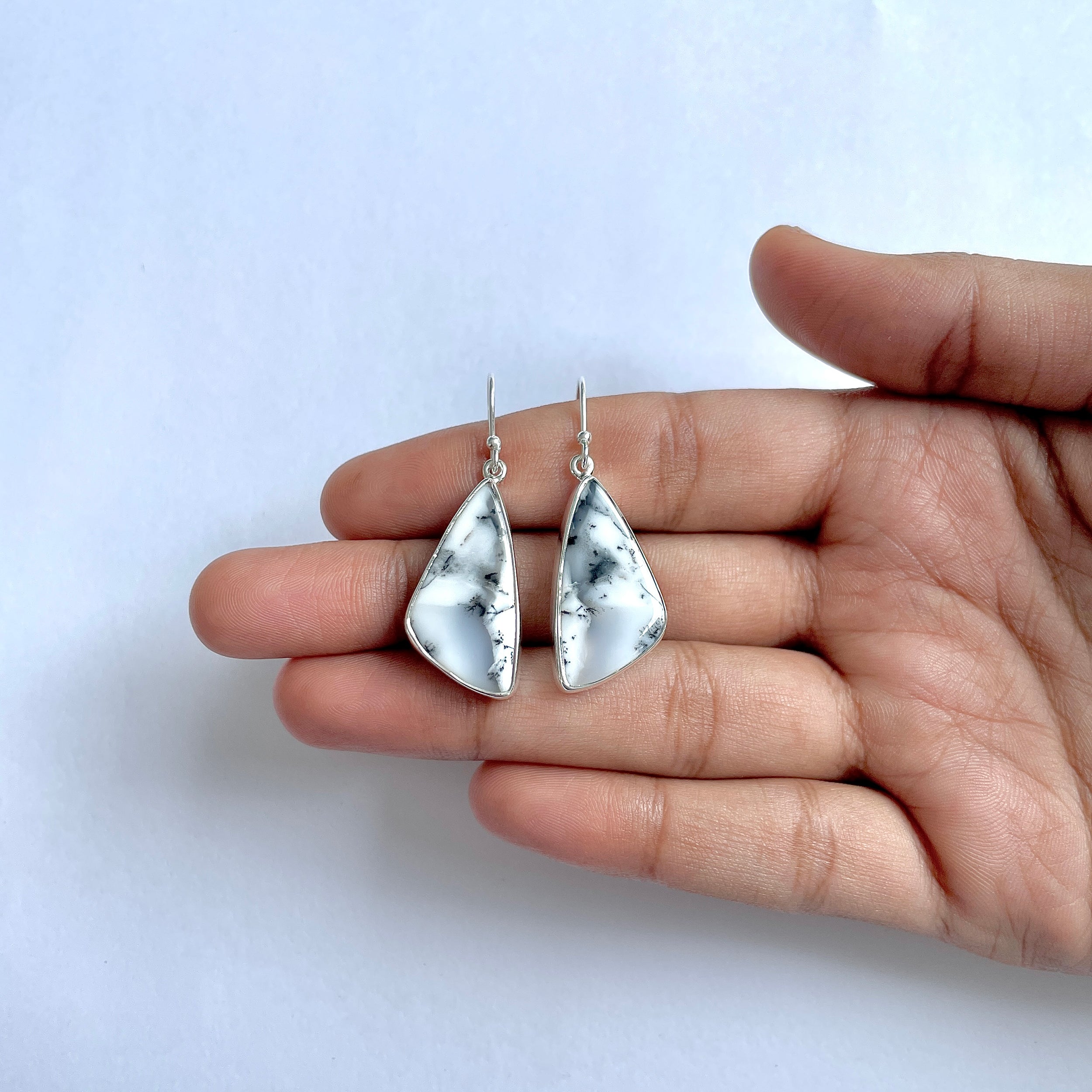 Dendritic Agate Earring-(DDA-3-63)