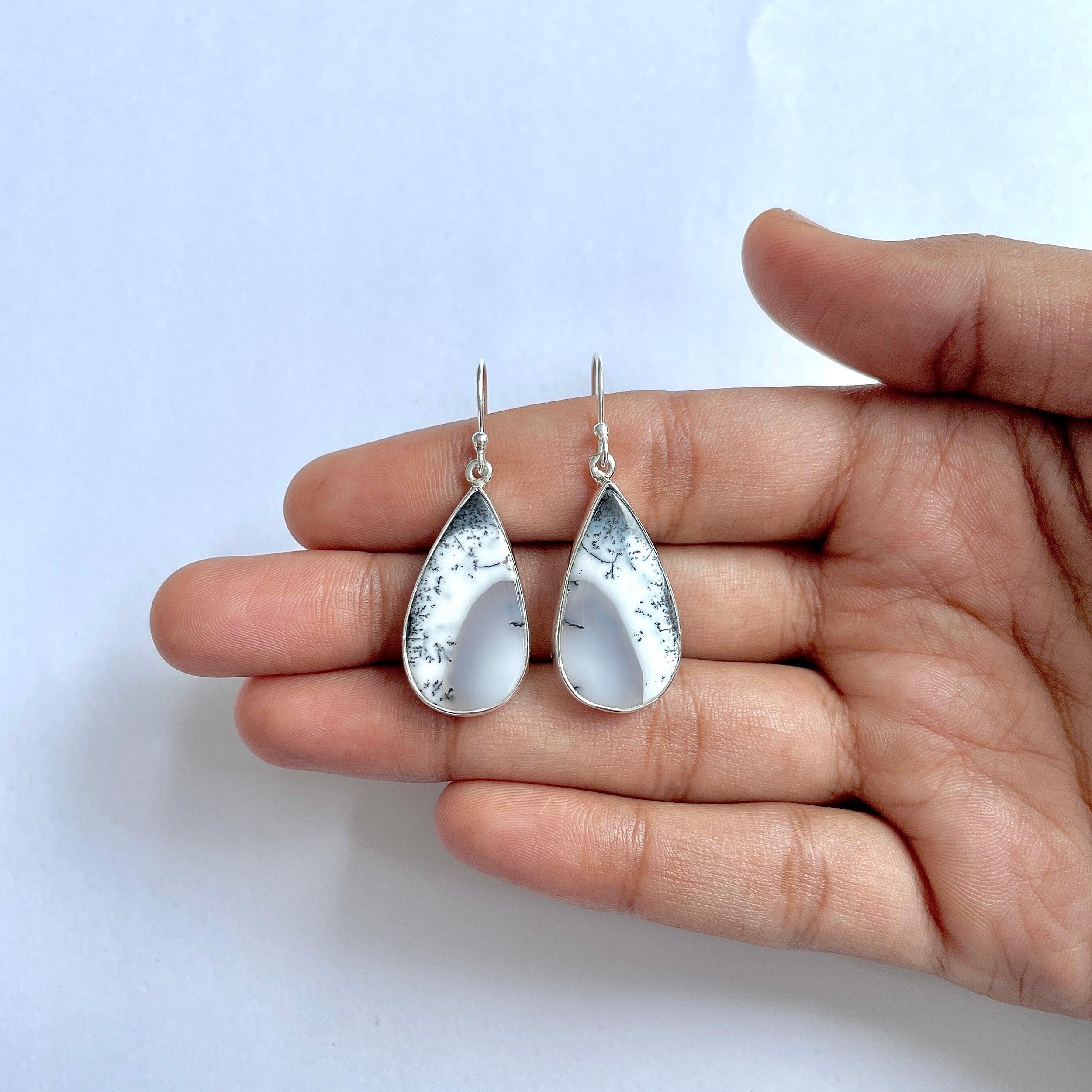 Dendritic Agate Earring-(DDA-3-68)