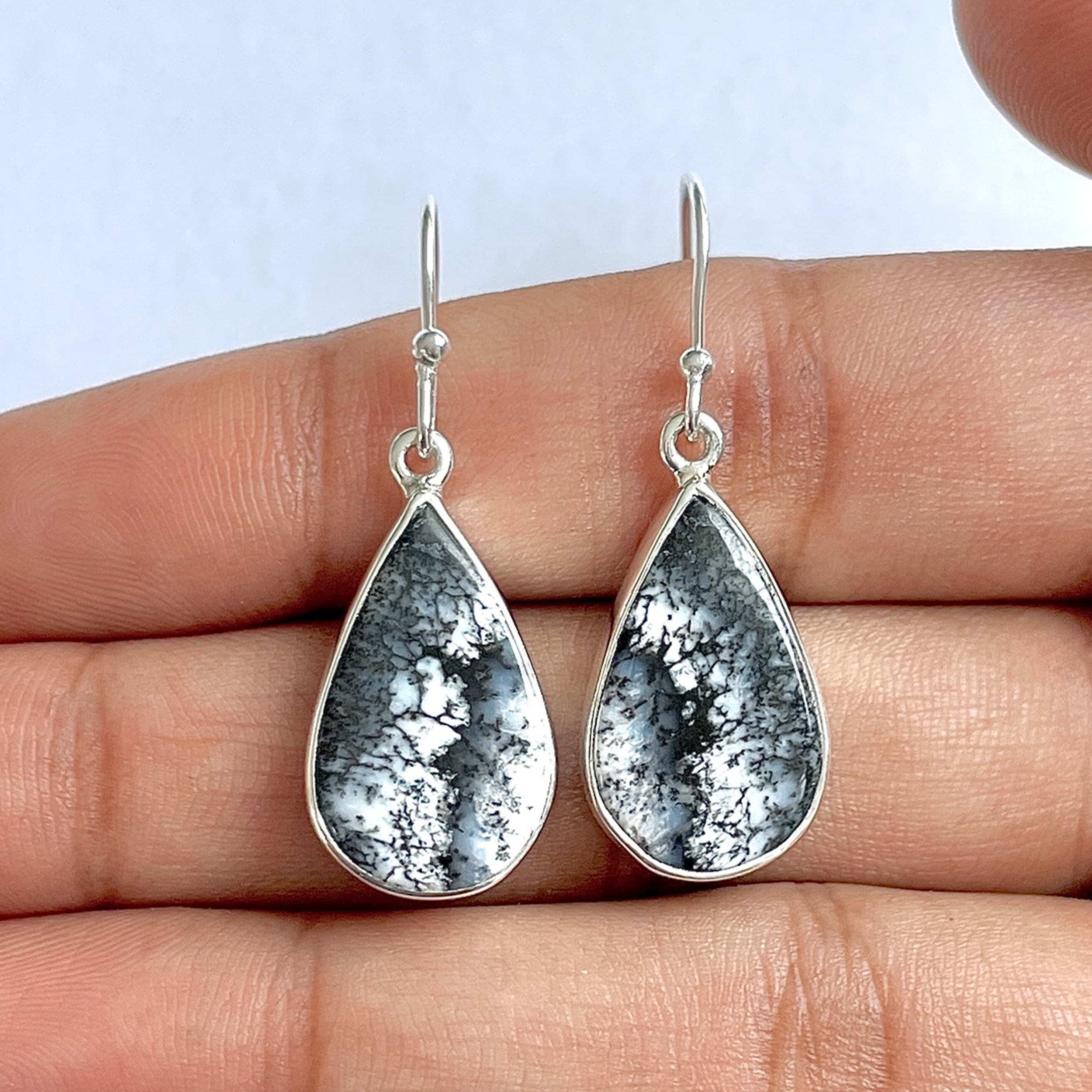 Dendritic Agate Earring-(DDA-3-7)