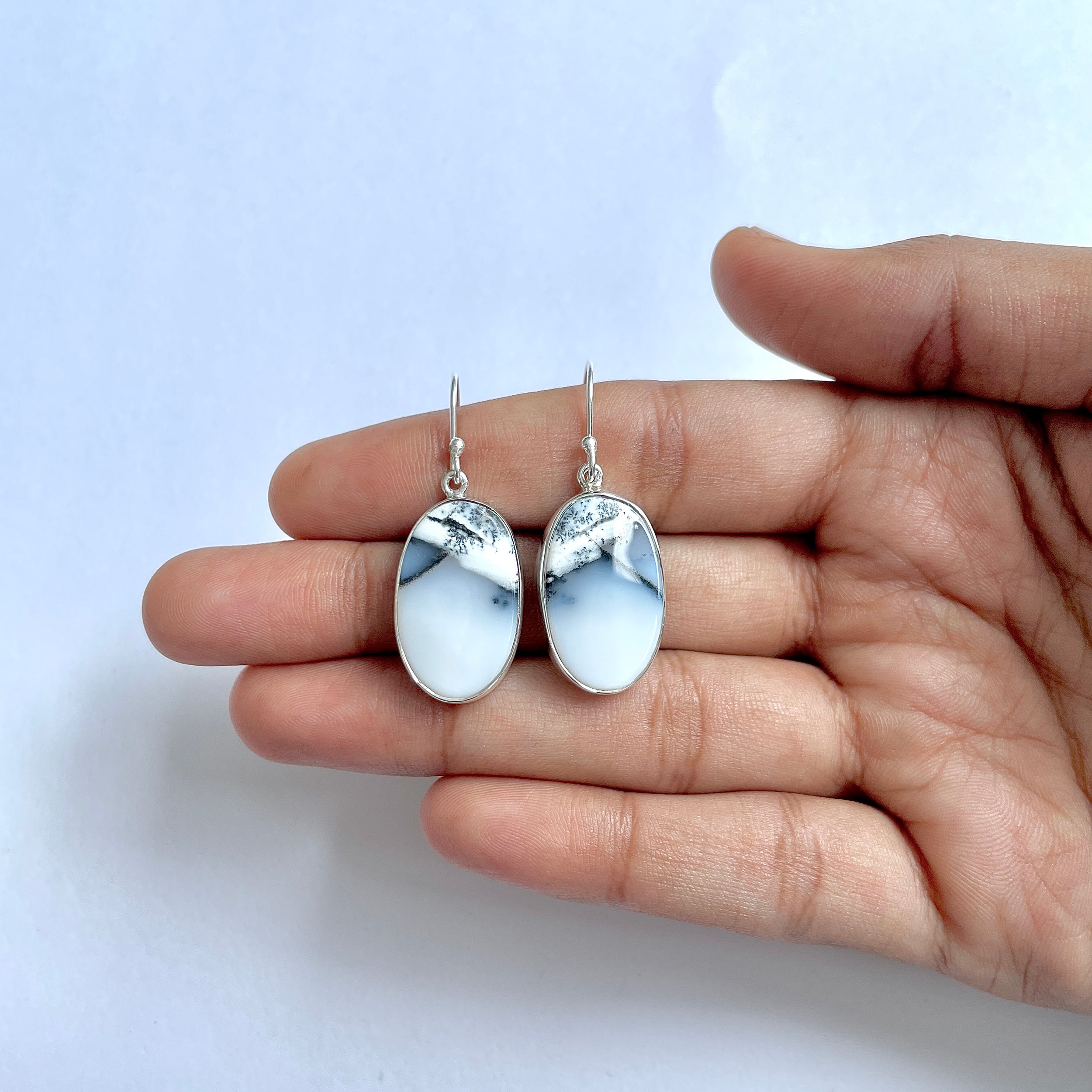 Dendritic Agate Earring-(DDA-3-71)