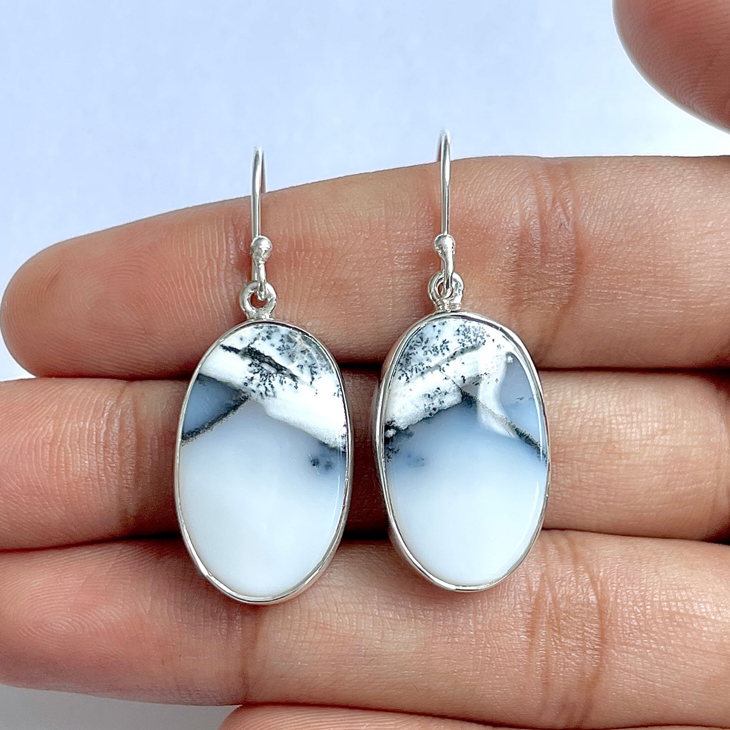 Dendritic Agate Earring-(DDA-3-71)