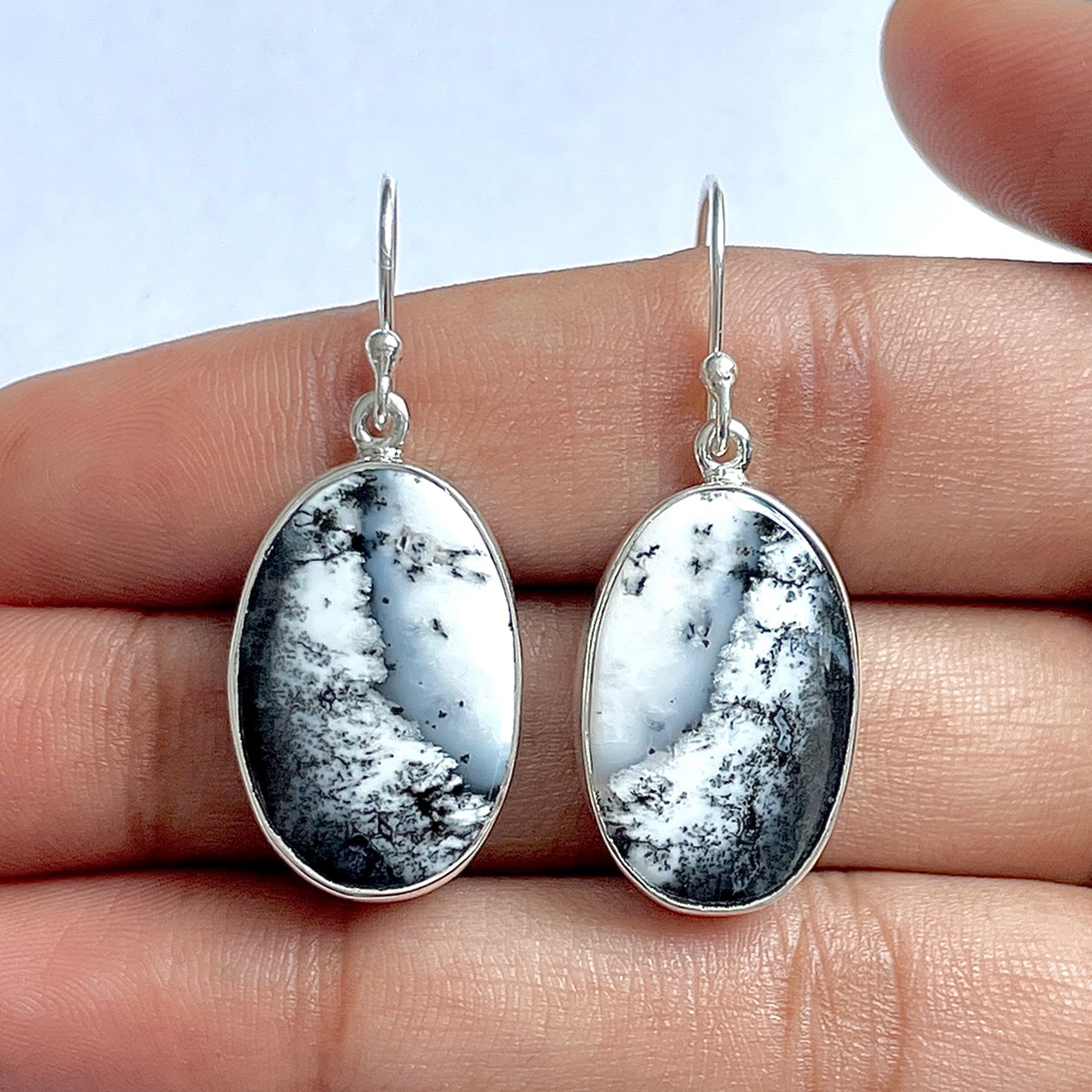 Dendritic Agate Earring-(DDA-3-72)