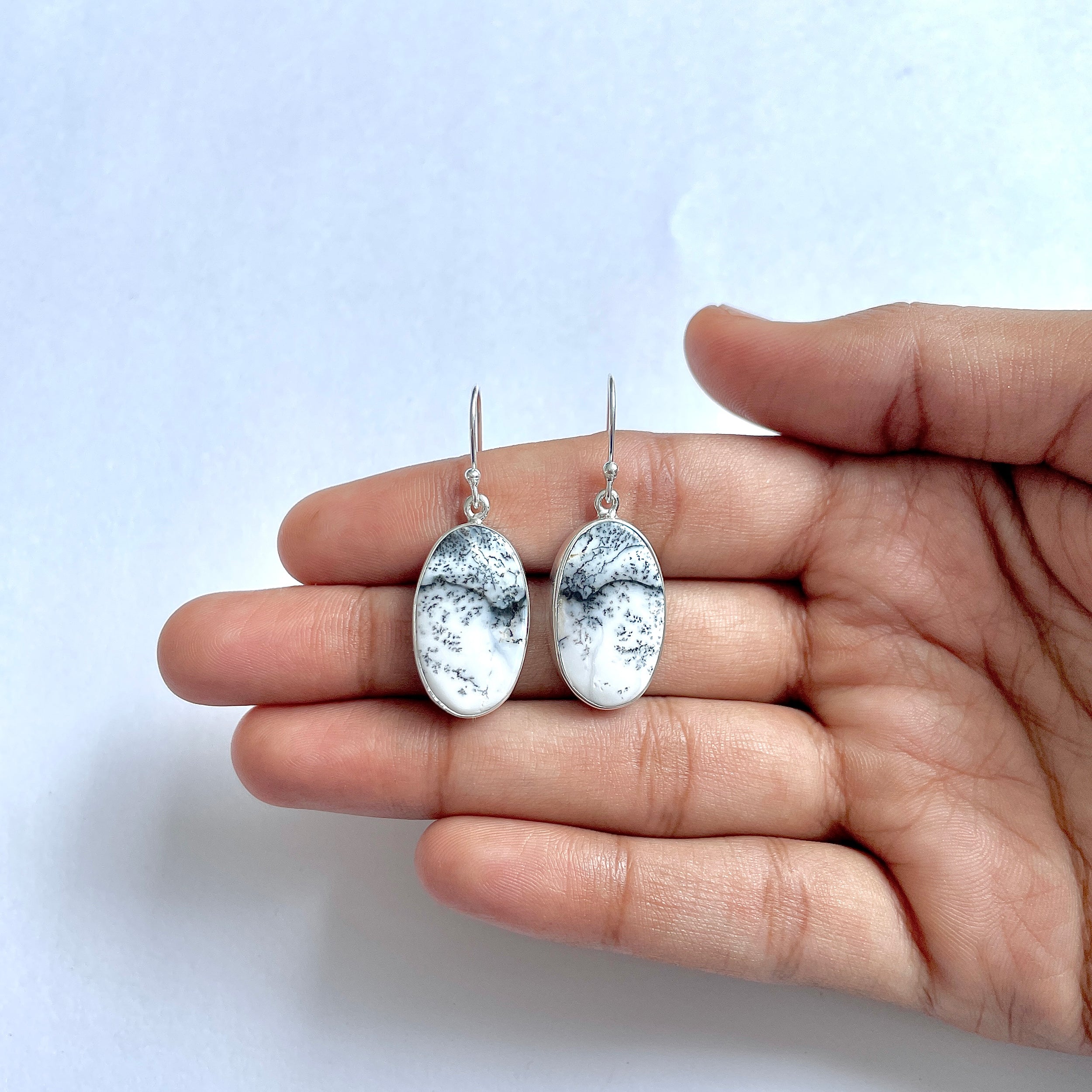 Dendritic Agate Earring-(DDA-3-73)