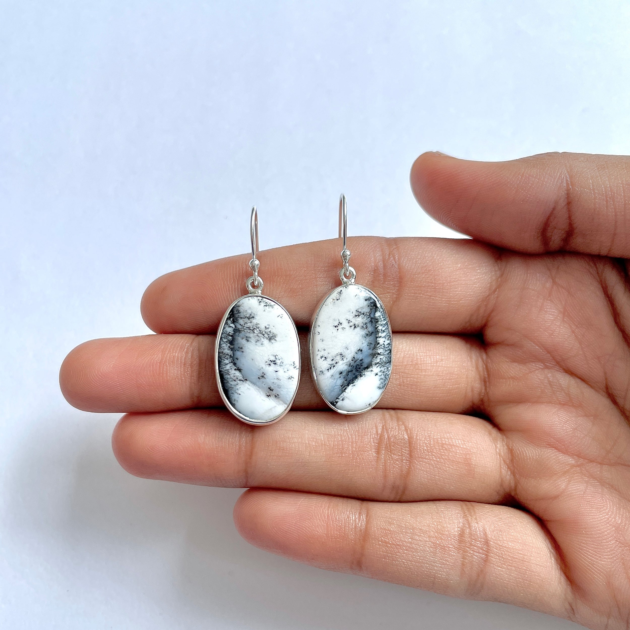 Dendritic Agate Earring-(DDA-3-74)