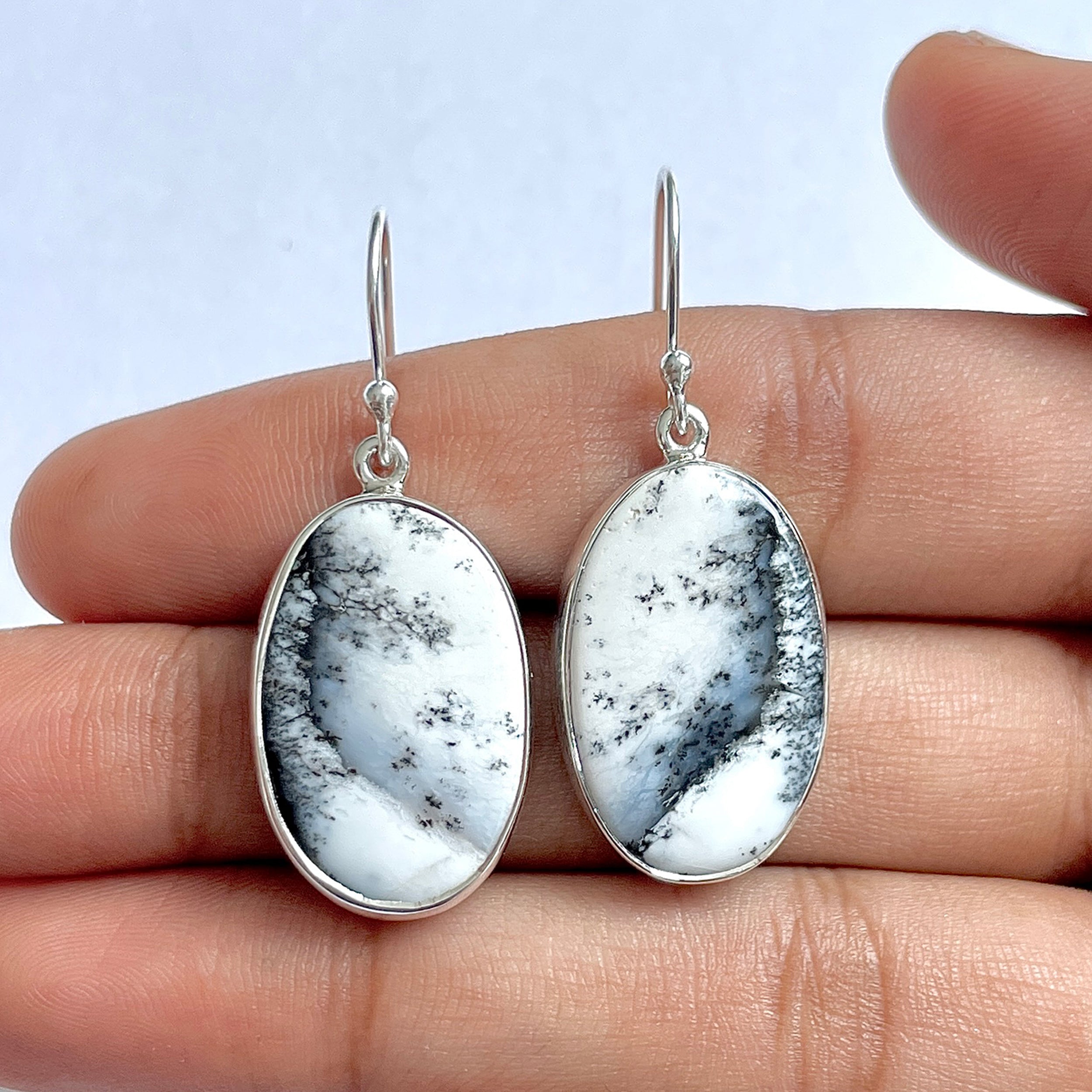 Dendritic Agate Earring-(DDA-3-74)