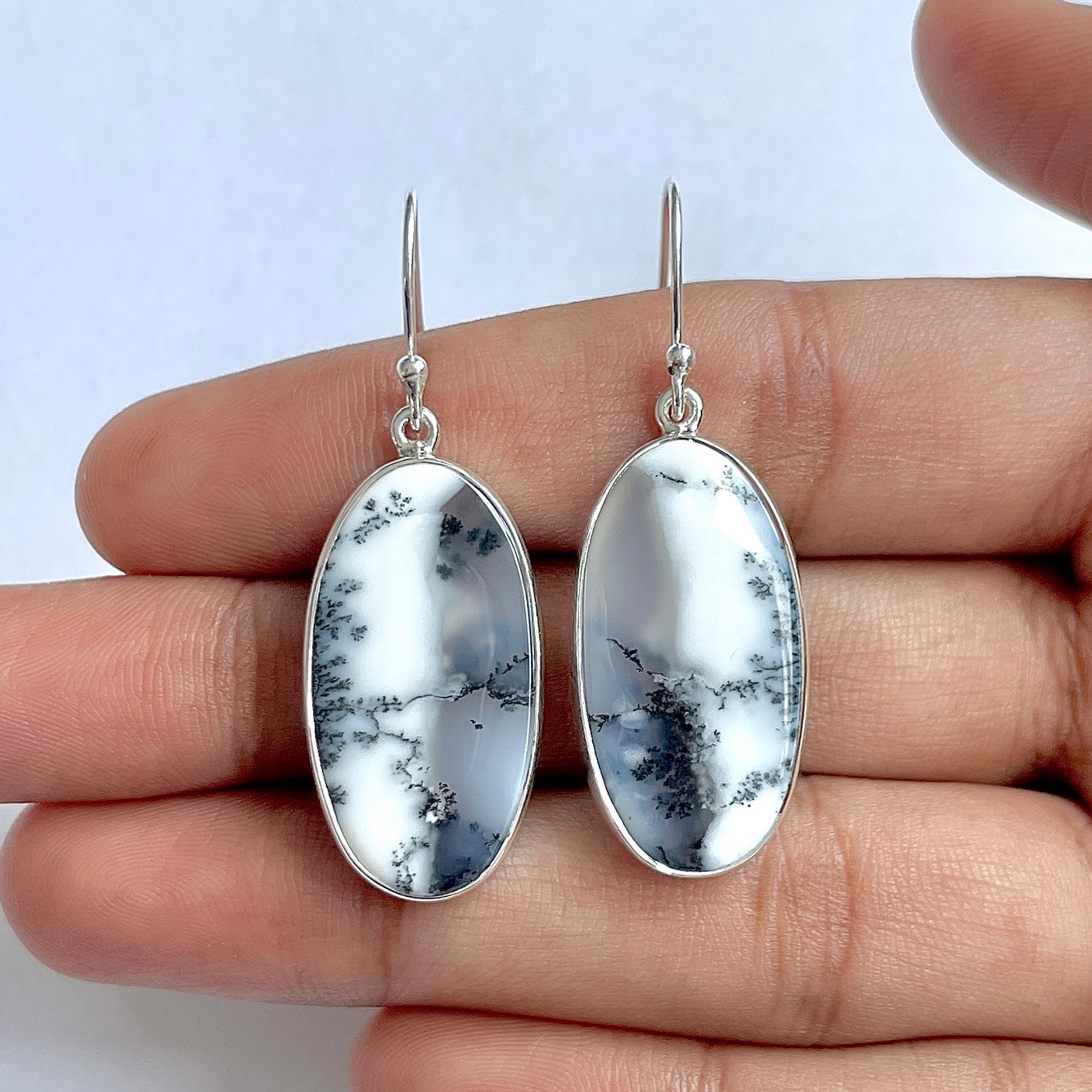 Dendritic Agate Earring-(DDA-3-76)