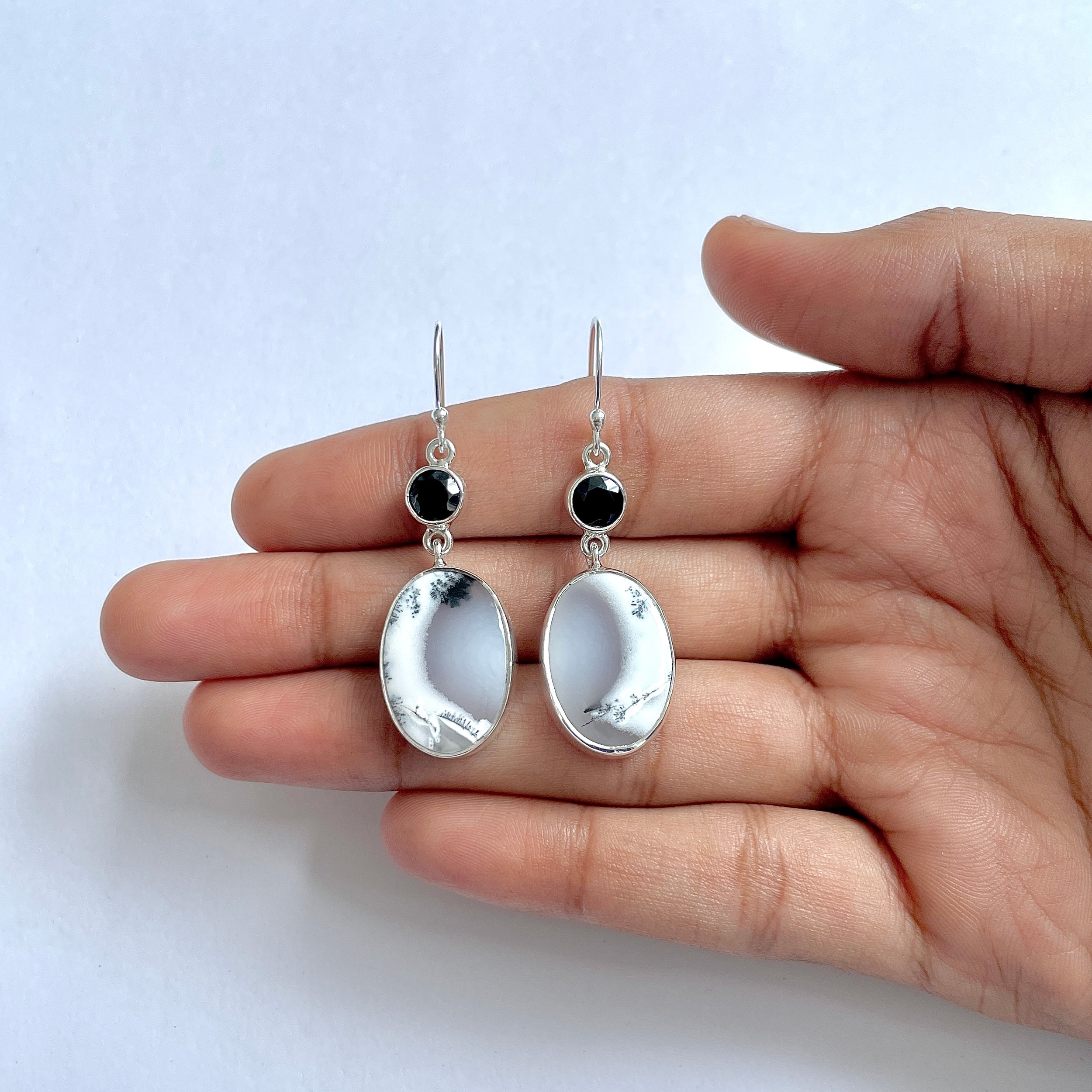 Dendritic Agate Earring-(DDA-3-78)