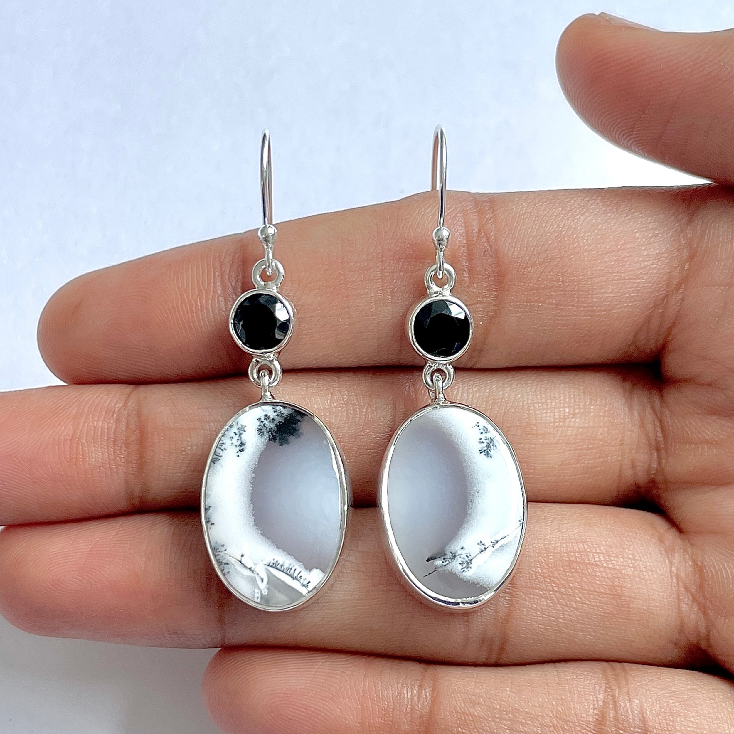 Dendritic Agate Earring-(DDA-3-78)
