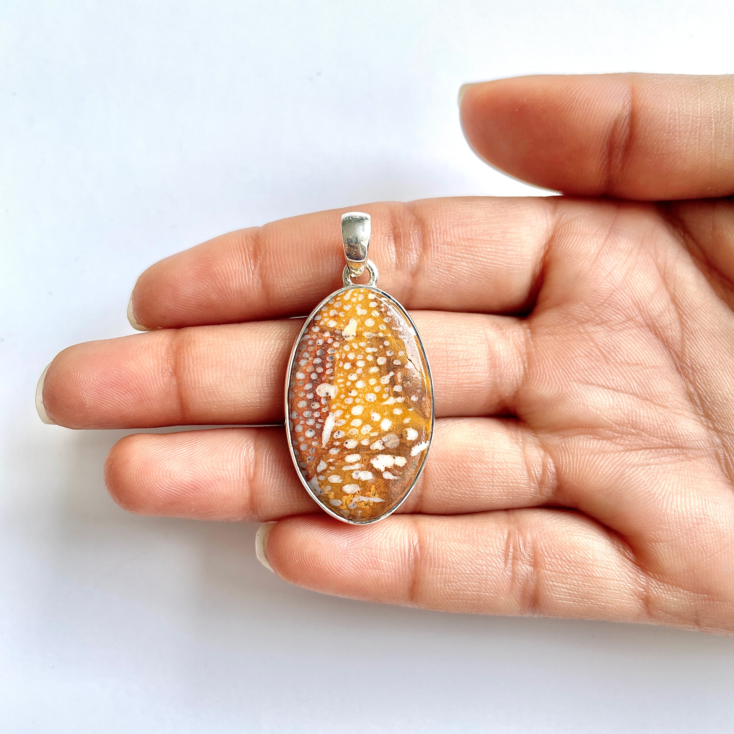 Deerfawn Jasper Pendant-(DFJ-1-14)