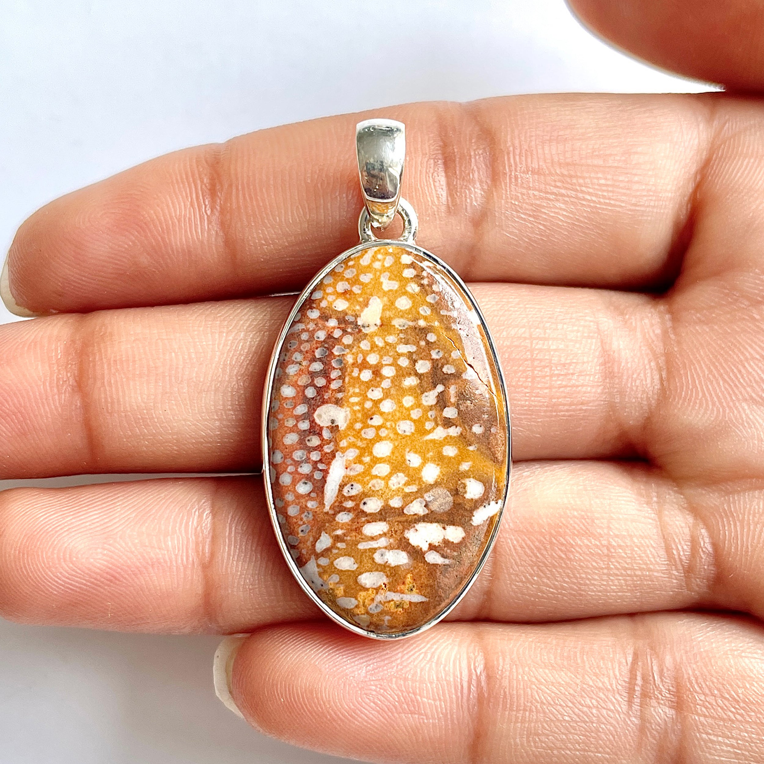 Deerfawn Jasper Pendant-(DFJ-1-14)