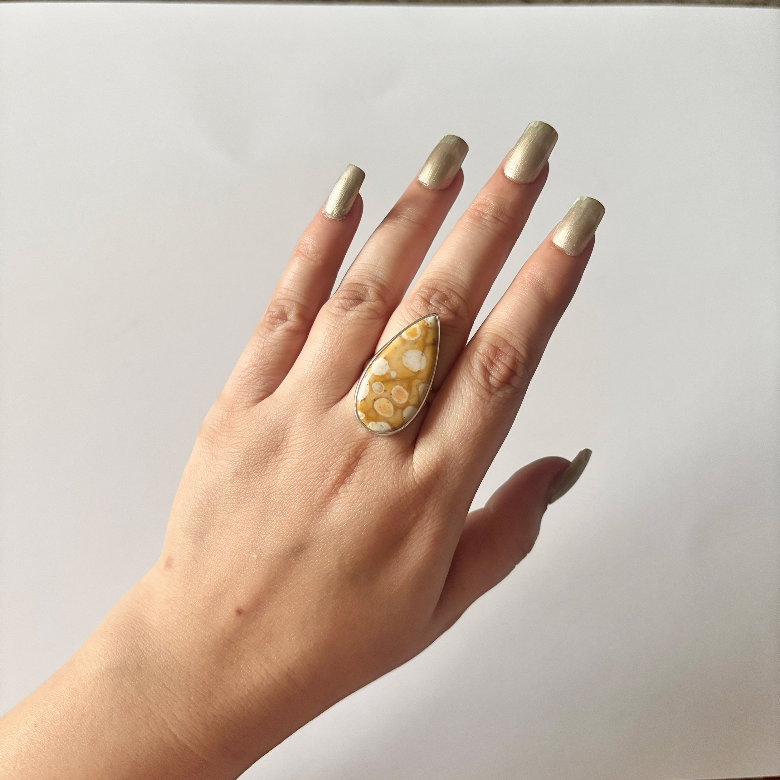 Deerfawn Jasper Ring-(DFJ-2-10)