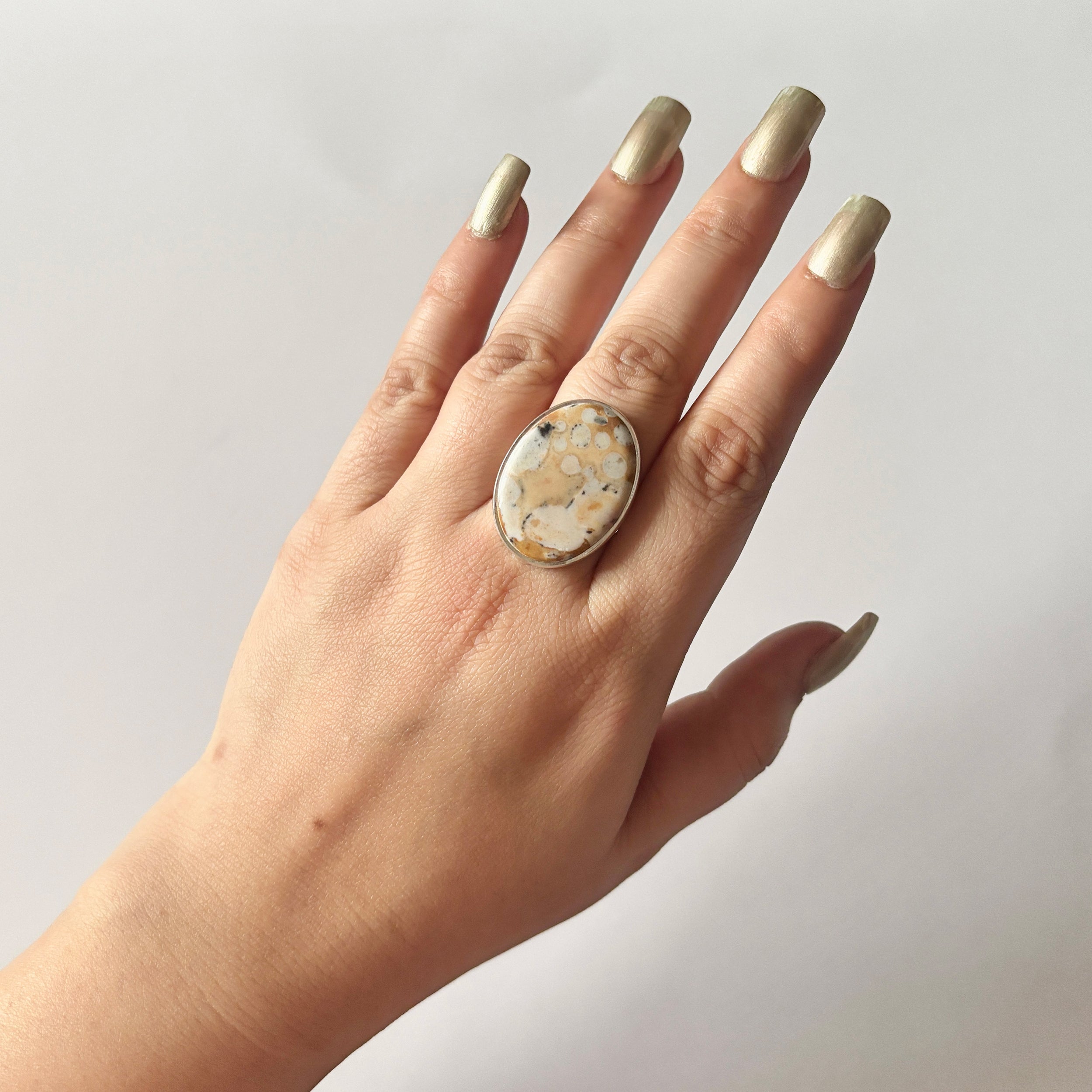 Deerfawn Jasper Ring-(DFJ-2-12)