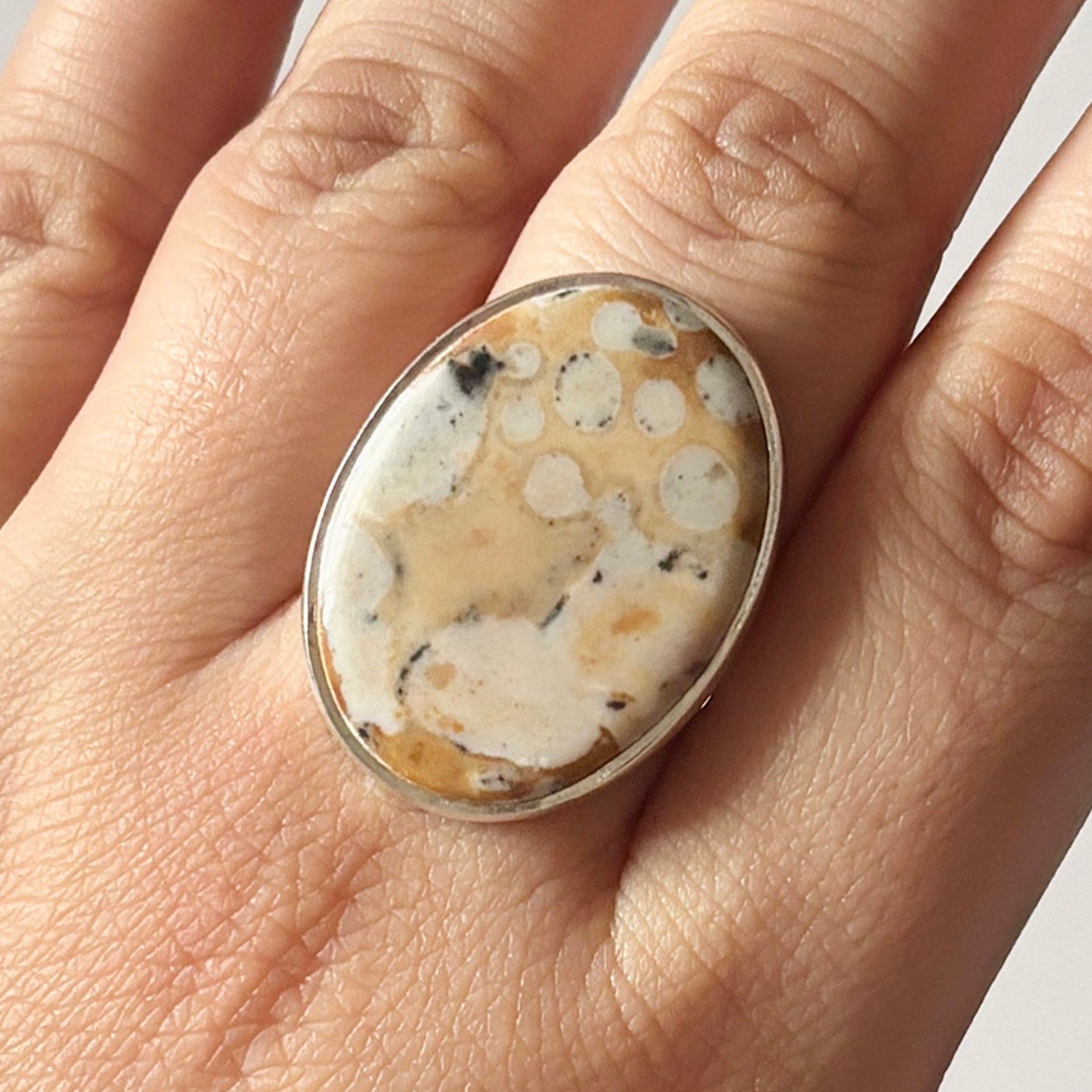 Deerfawn Jasper Ring-(DFJ-2-12)