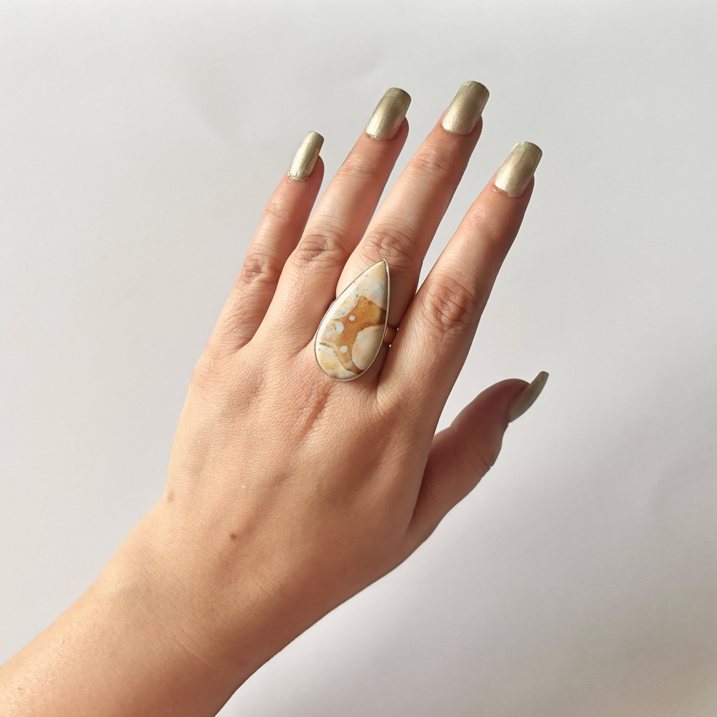 Deerfawn Jasper Ring-(DFJ-2-13)