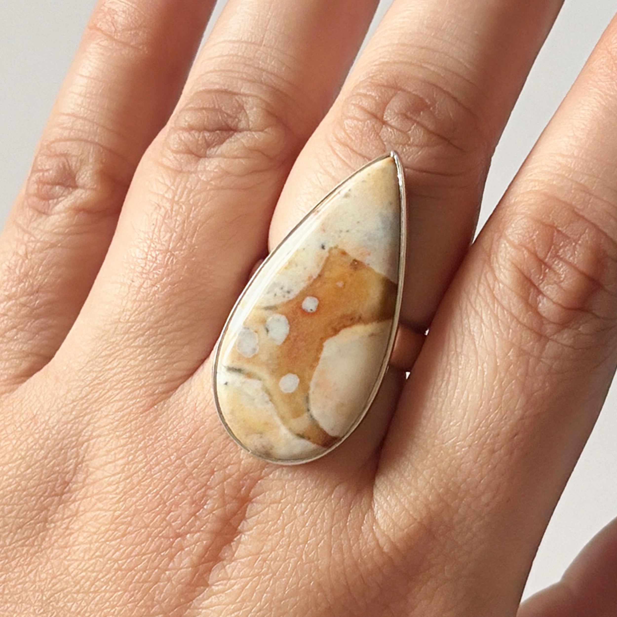 Deerfawn Jasper Ring-(DFJ-2-13)