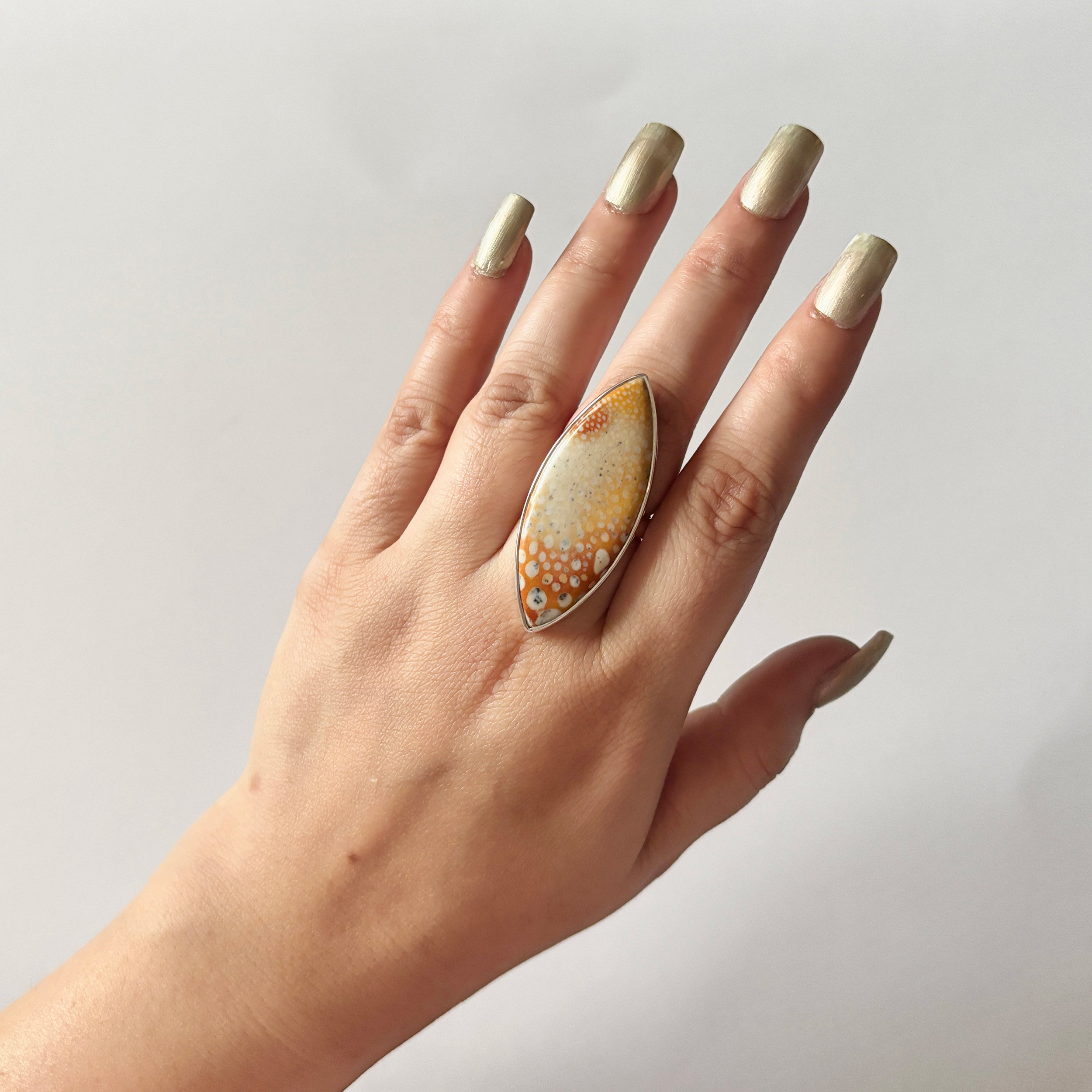 Deerfawn Jasper Ring-(DFJ-2-14)