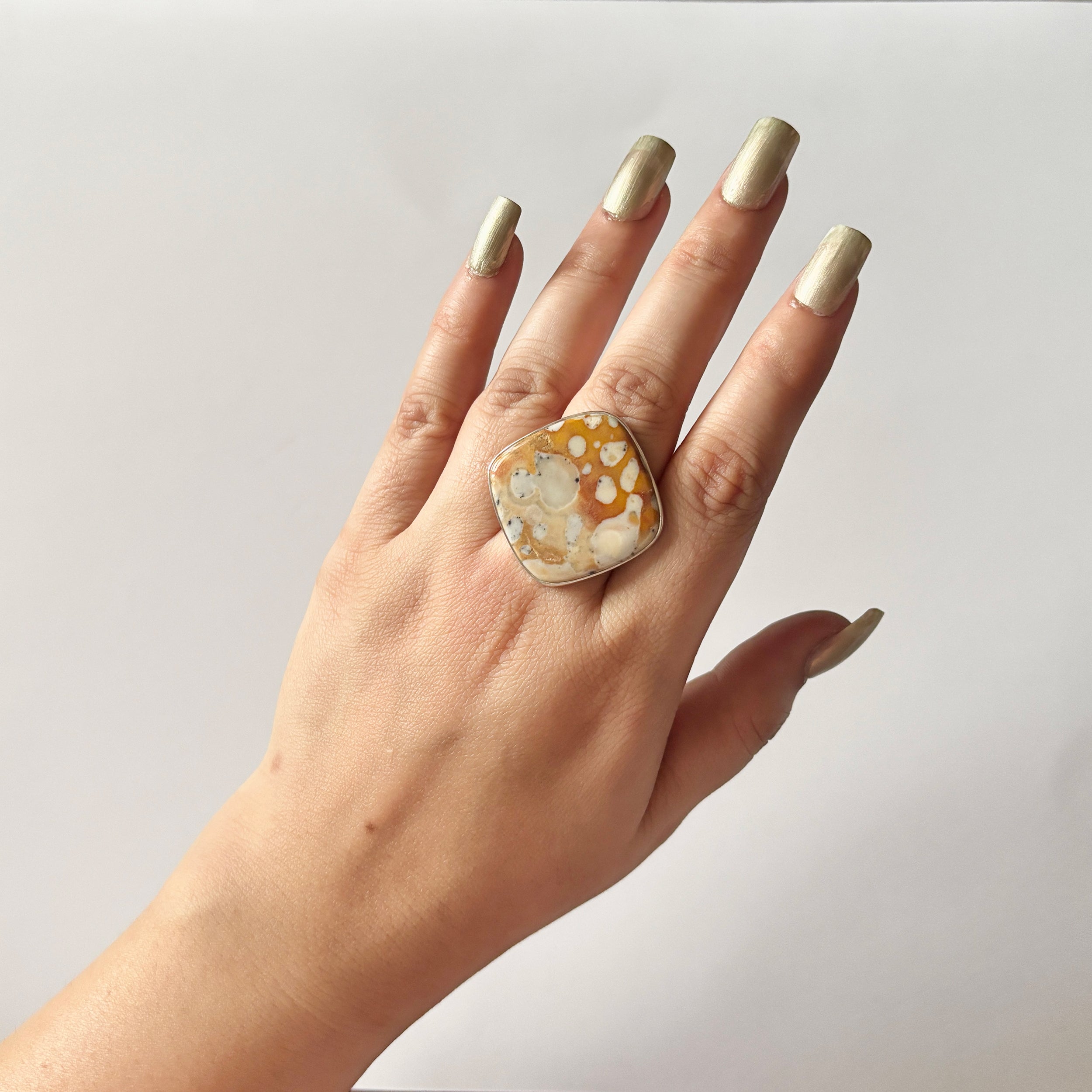 Deerfawn Jasper Ring-(DFJ-2-15)