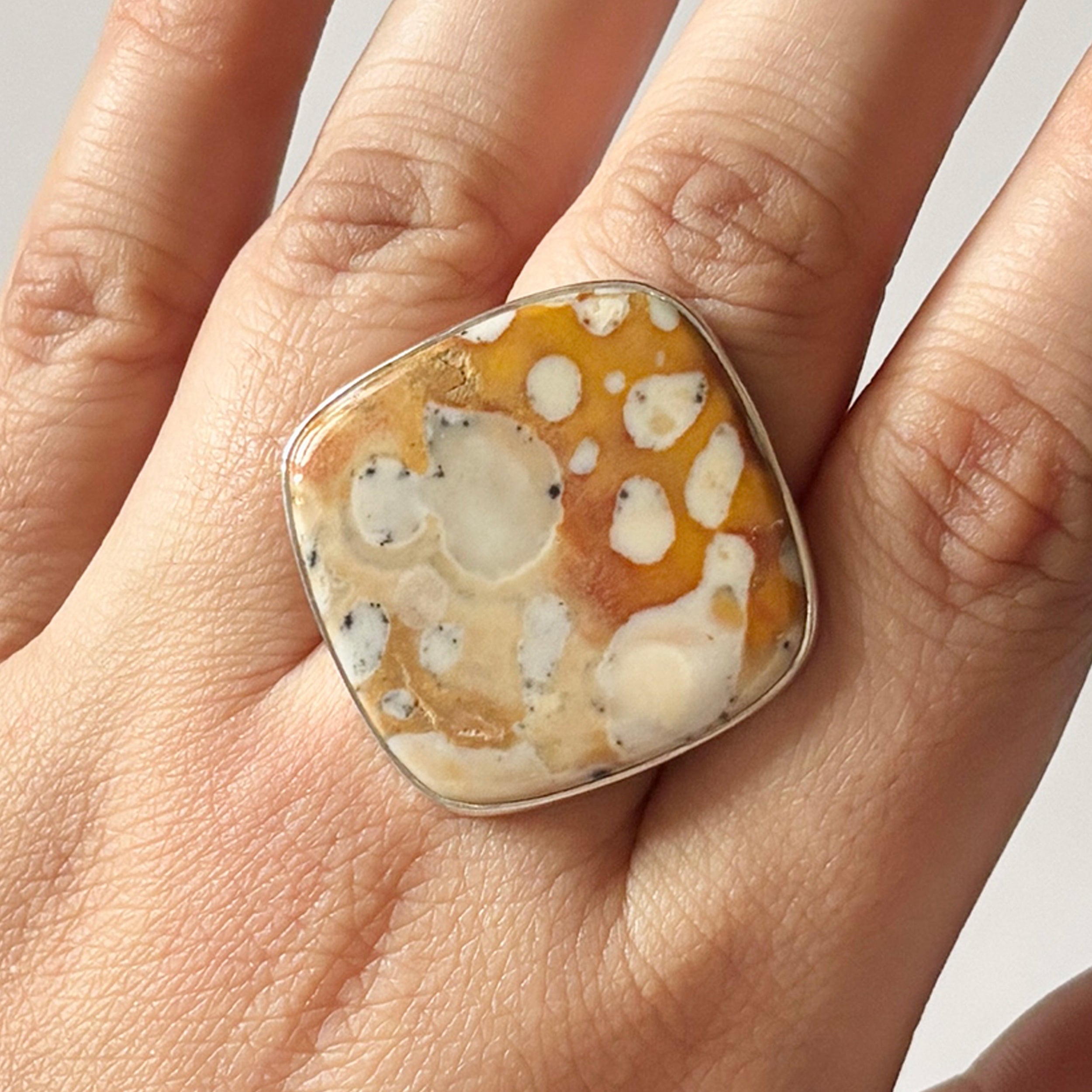 Deerfawn Jasper Ring-(DFJ-2-15)