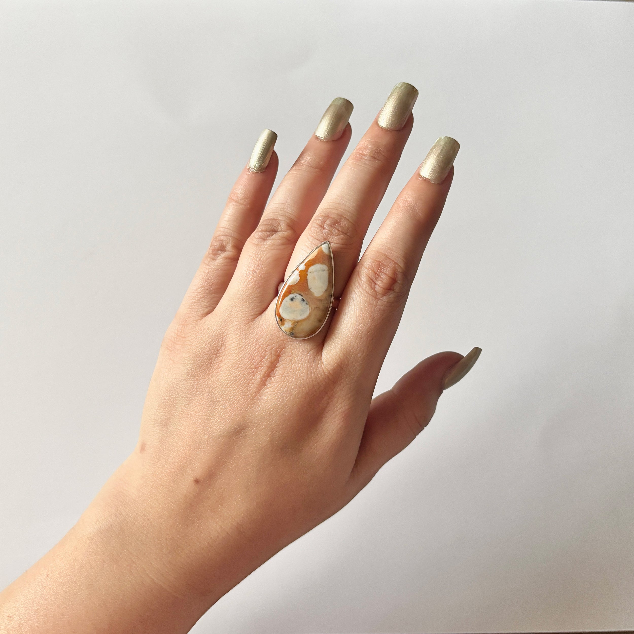 Deerfawn Jasper Ring-(DFJ-2-16)