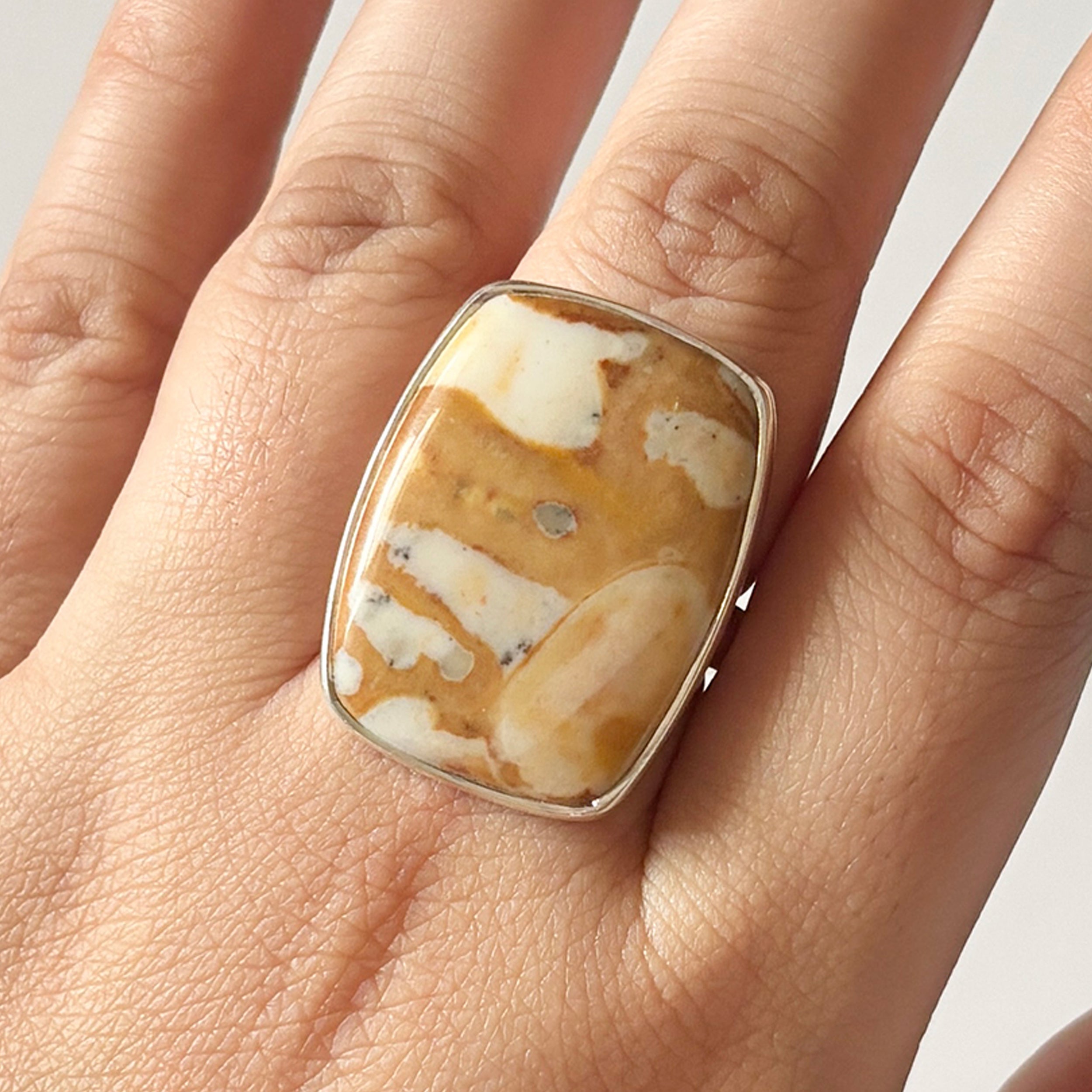 Deerfawn Jasper Ring-(DFJ-2-17)