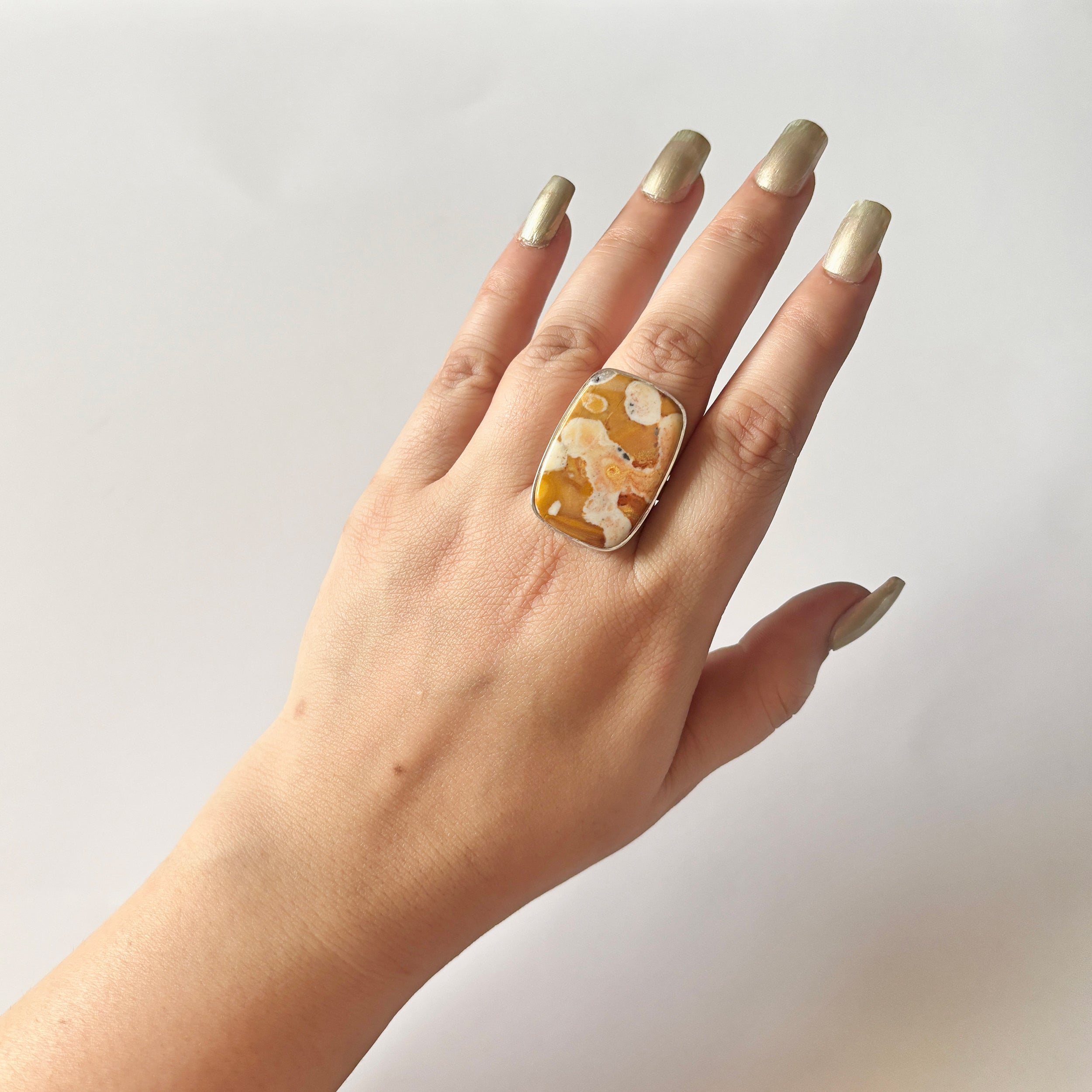 Deerfawn Jasper Ring-(DFJ-2-2)
