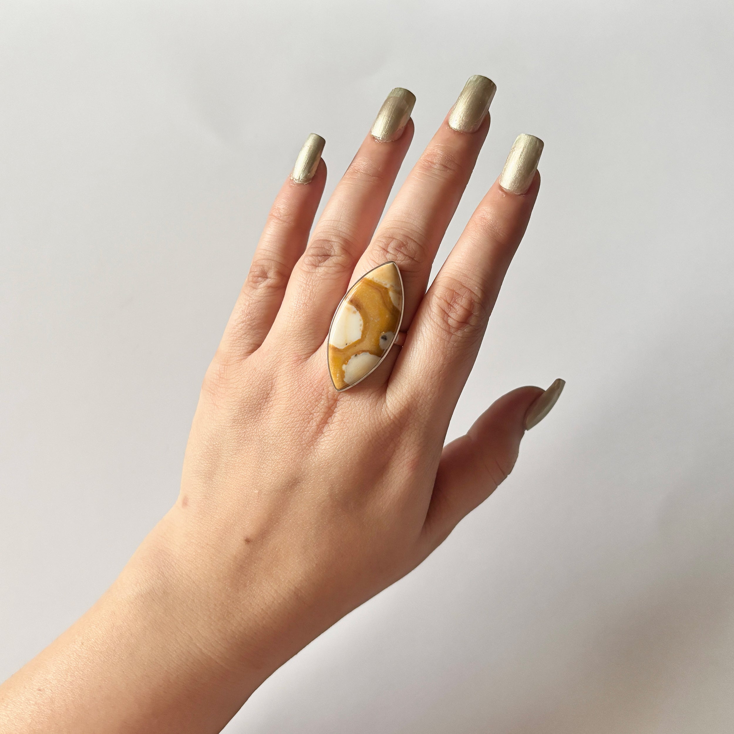 Deerfawn Jasper Ring-(DFJ-2-20)