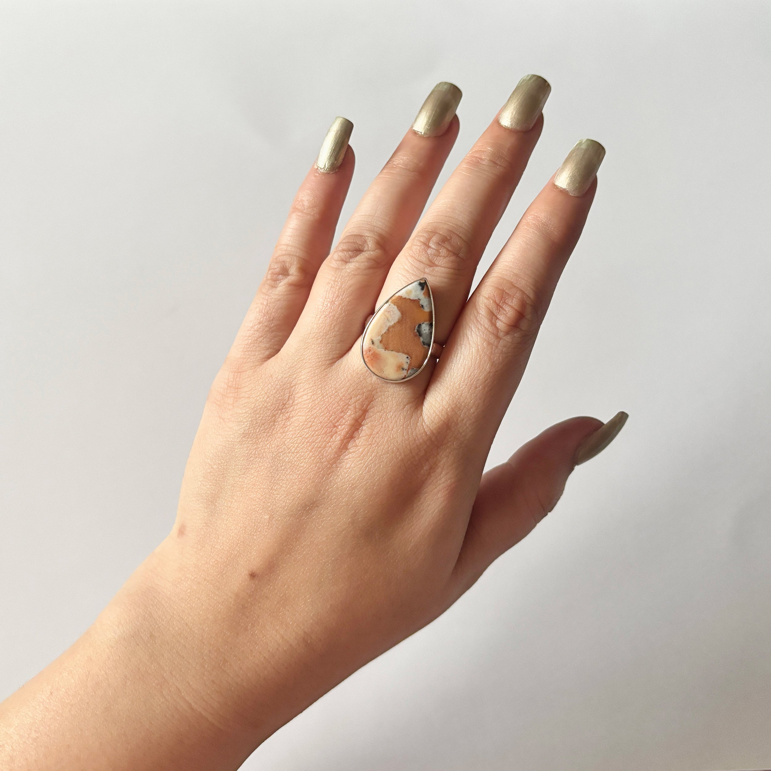 Deerfawn Jasper Ring-(DFJ-2-23)