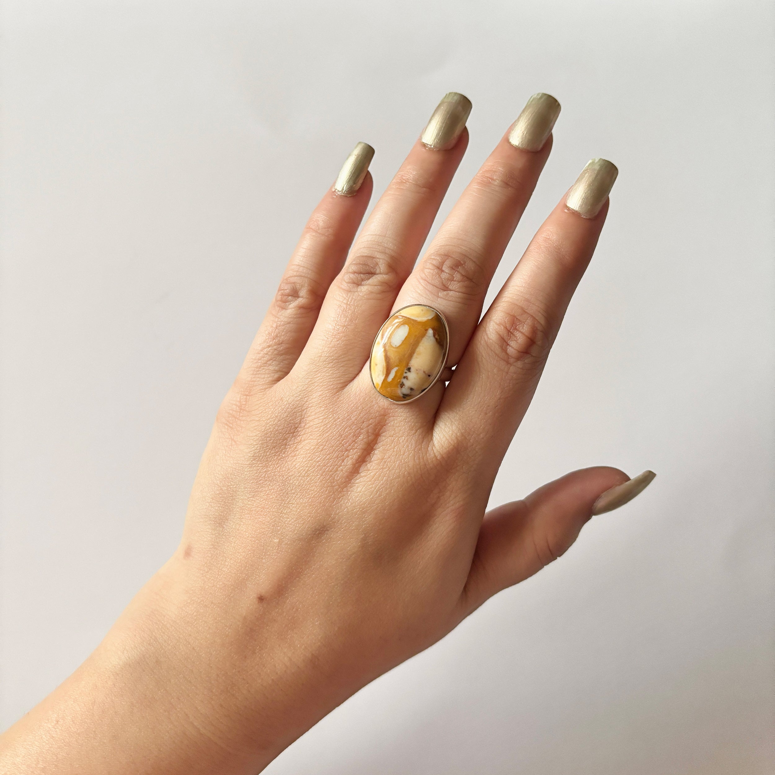 Deerfawn Jasper Ring-(DFJ-2-25)