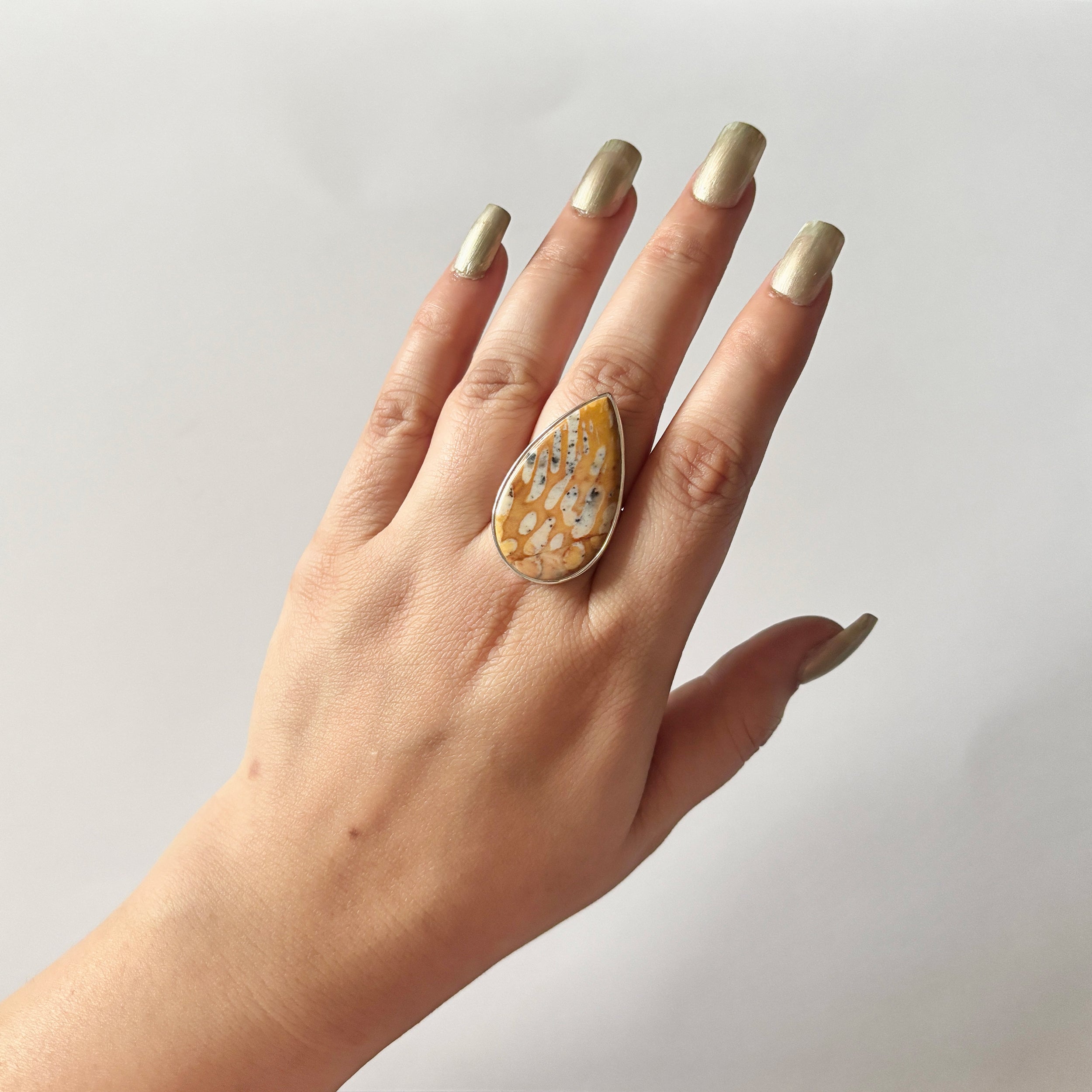 Deerfawn Jasper Ring-(DFJ-2-26)