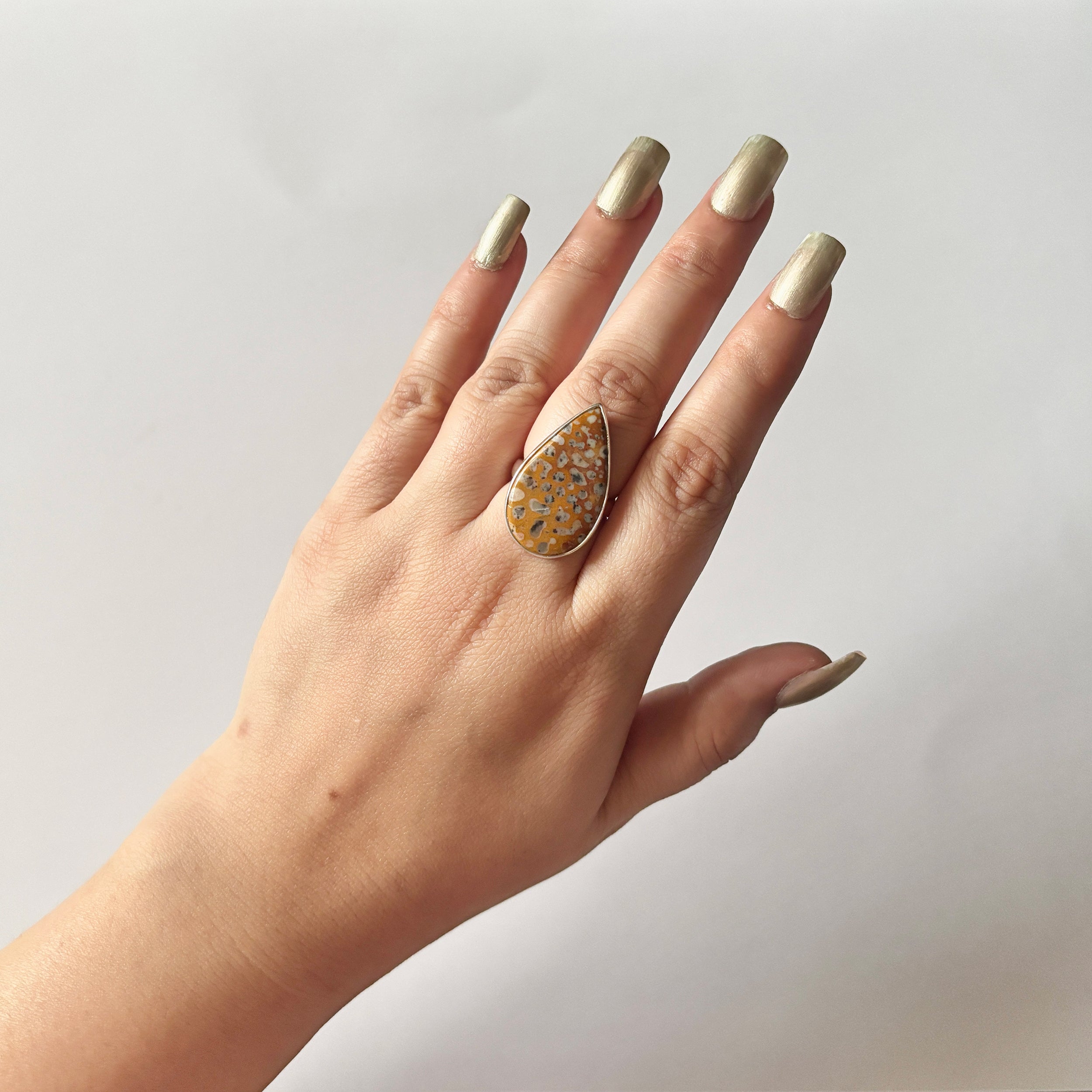 Deerfawn Jasper Ring-(DFJ-2-28)