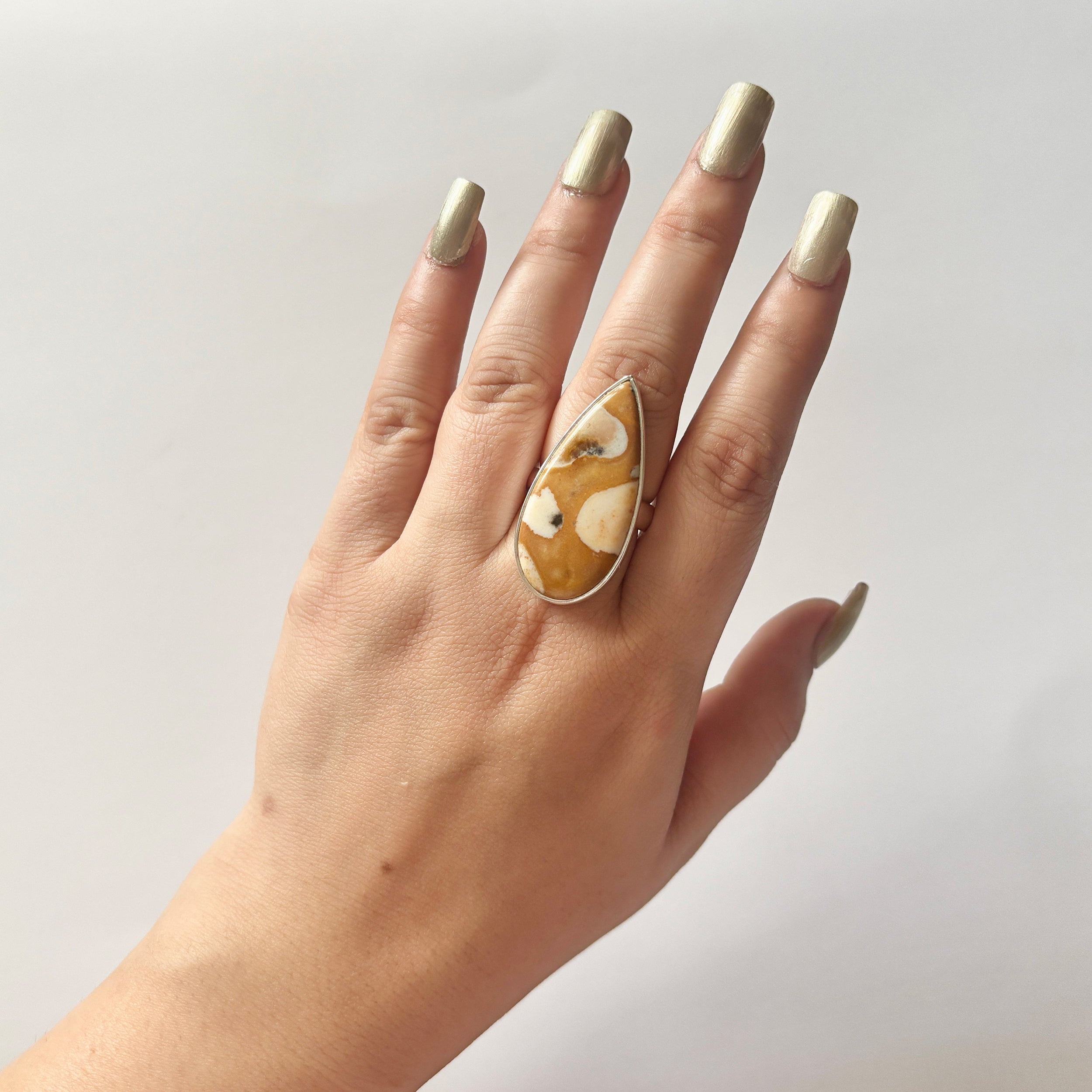 Deerfawn Jasper Ring-(DFJ-2-29)