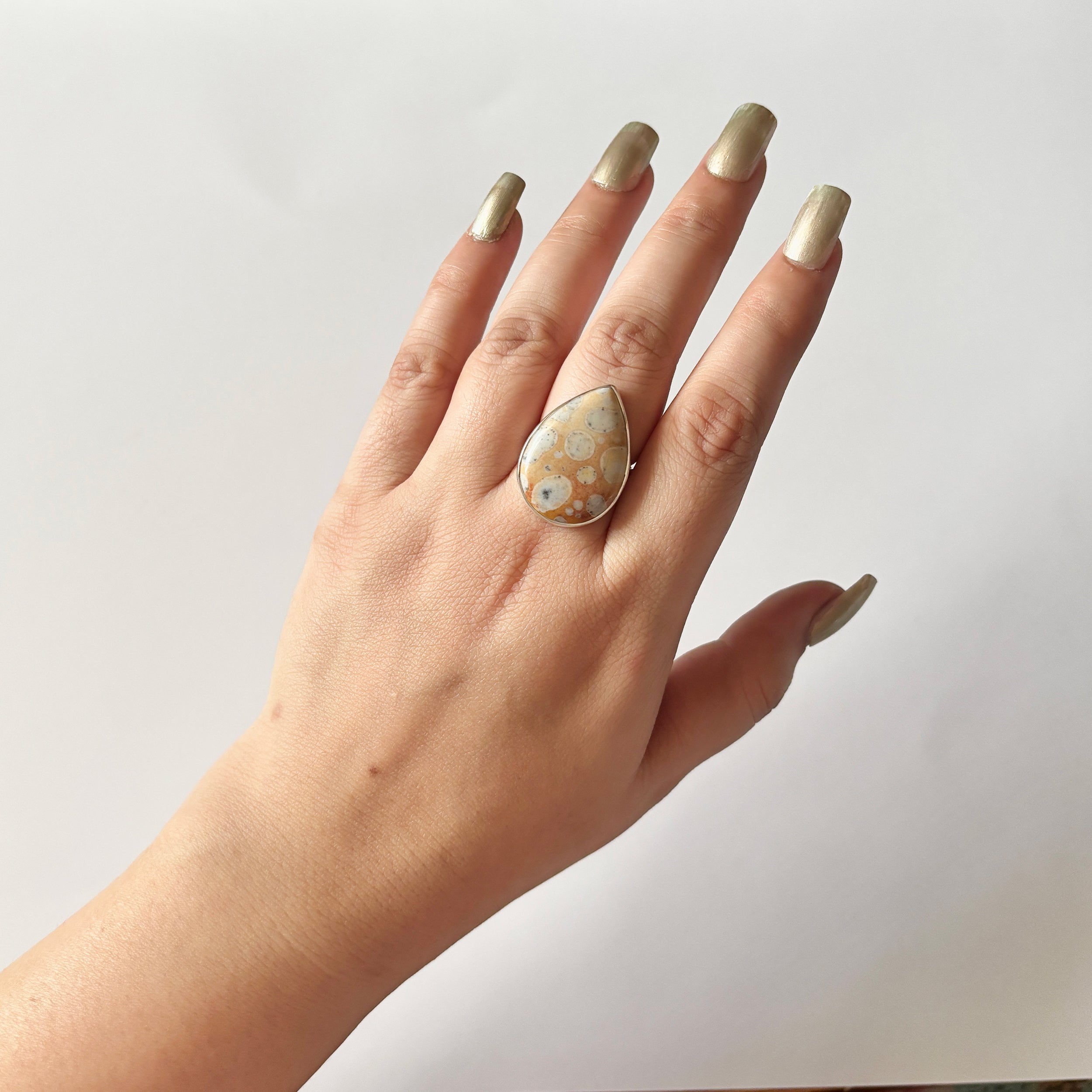 Deerfawn Jasper Ring-(DFJ-2-3)