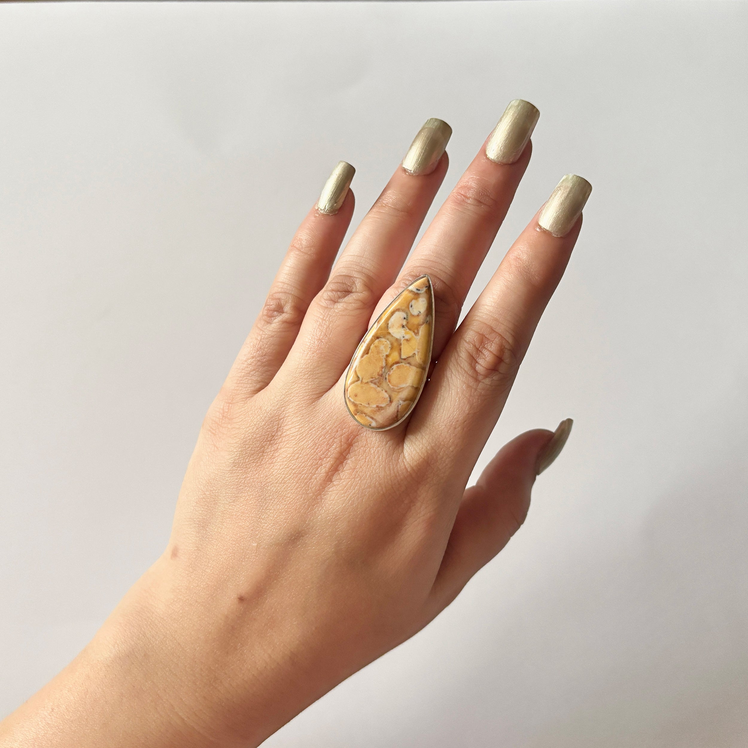Deerfawn Jasper Ring-(DFJ-2-32)