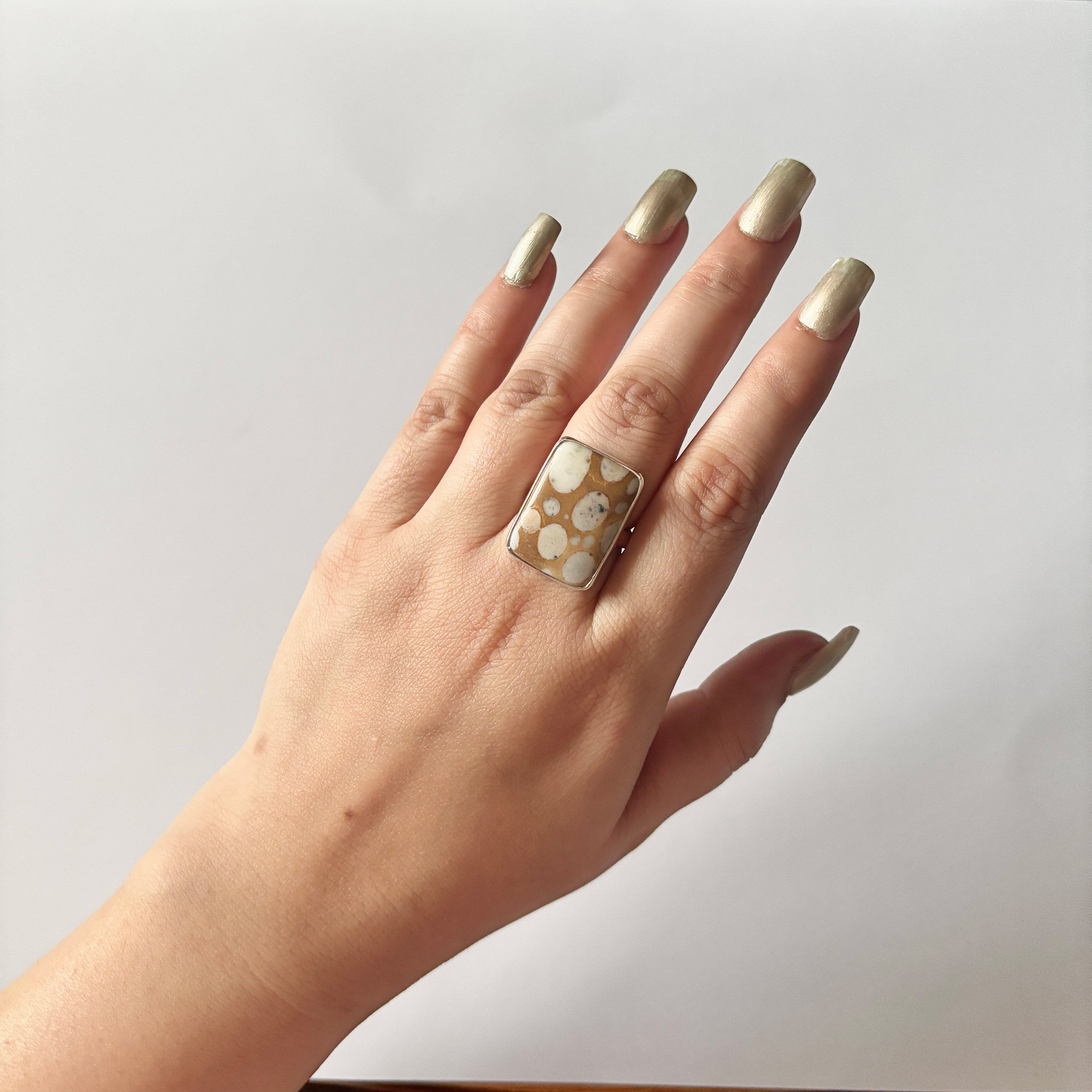 Deerfawn Jasper Ring-(DFJ-2-33)