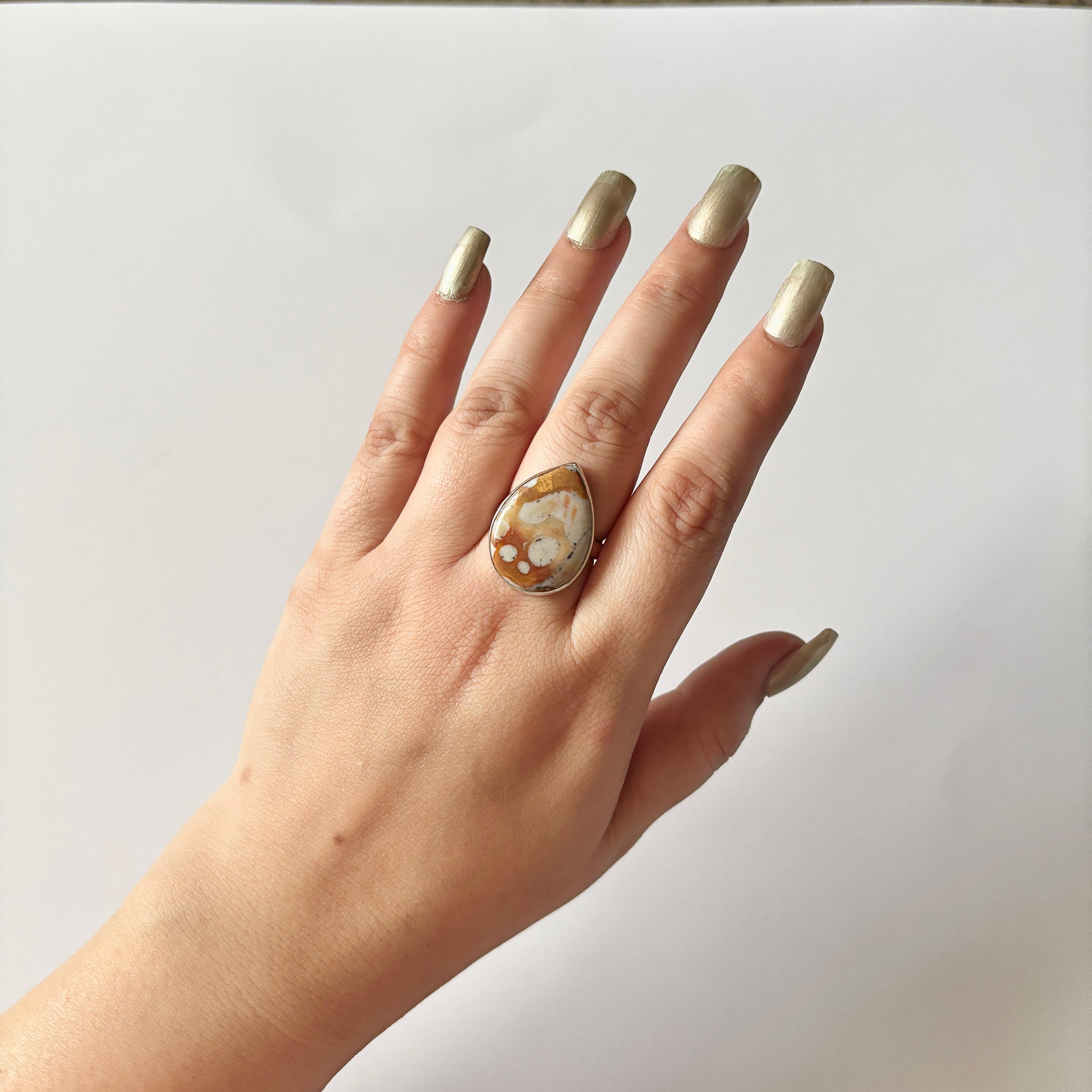 Deerfawn Jasper Ring-(DFJ-2-36)
