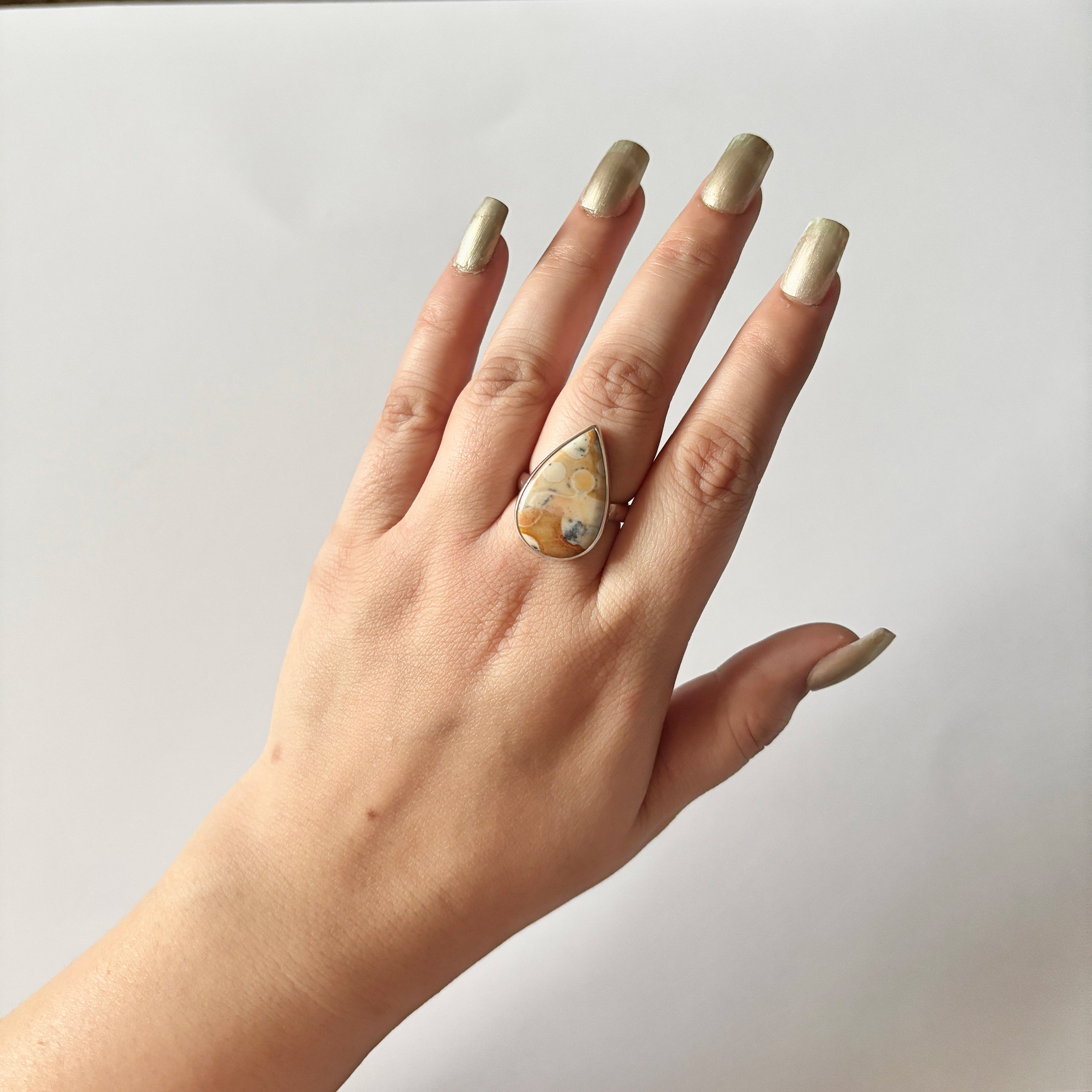 Deerfawn Jasper Ring-(DFJ-2-4)