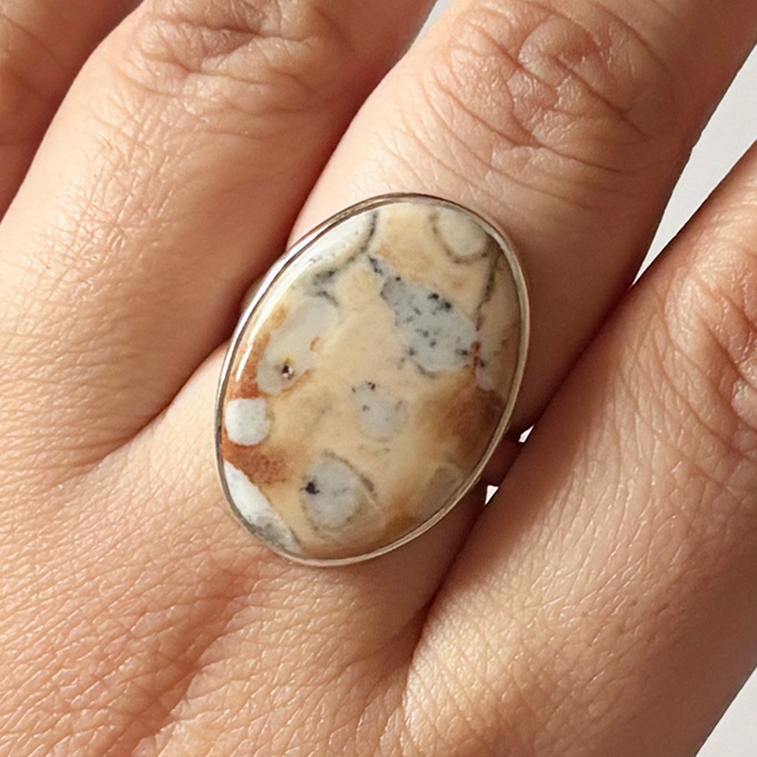 Deerfawn Jasper Ring-(DFJ-2-5)