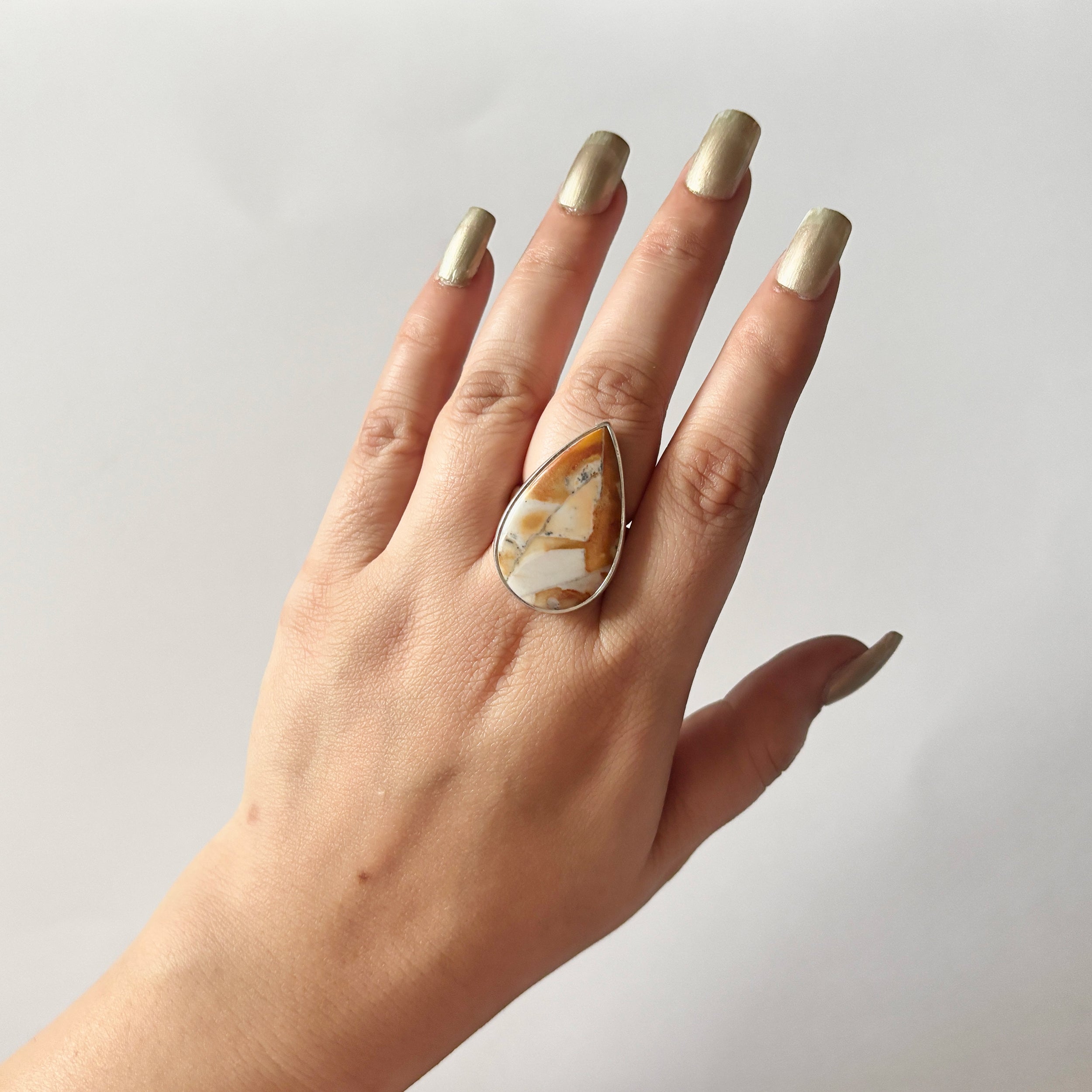 Deerfawn Jasper Ring-(DFJ-2-6)