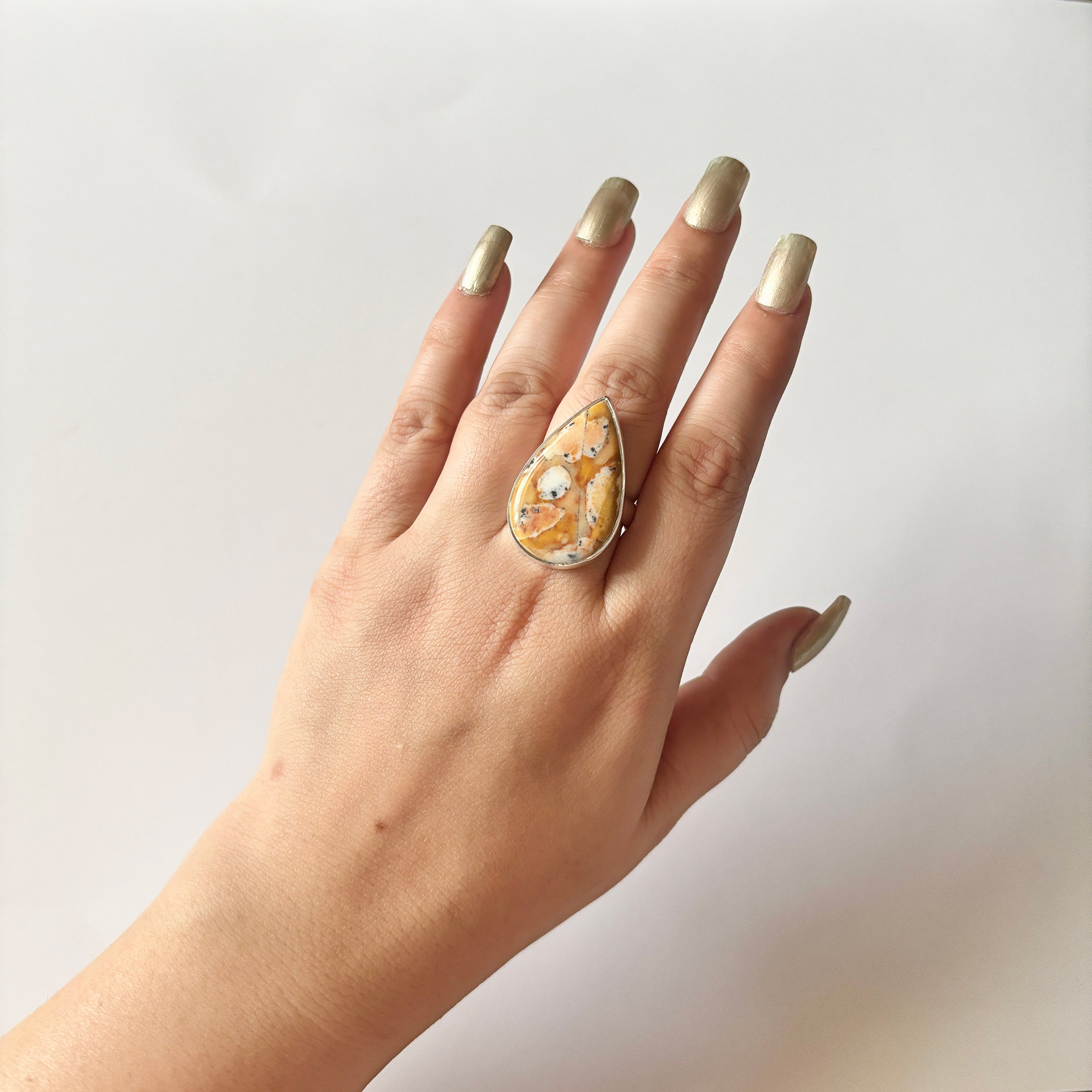 Deerfawn Jasper Ring-(DFJ-2-9)