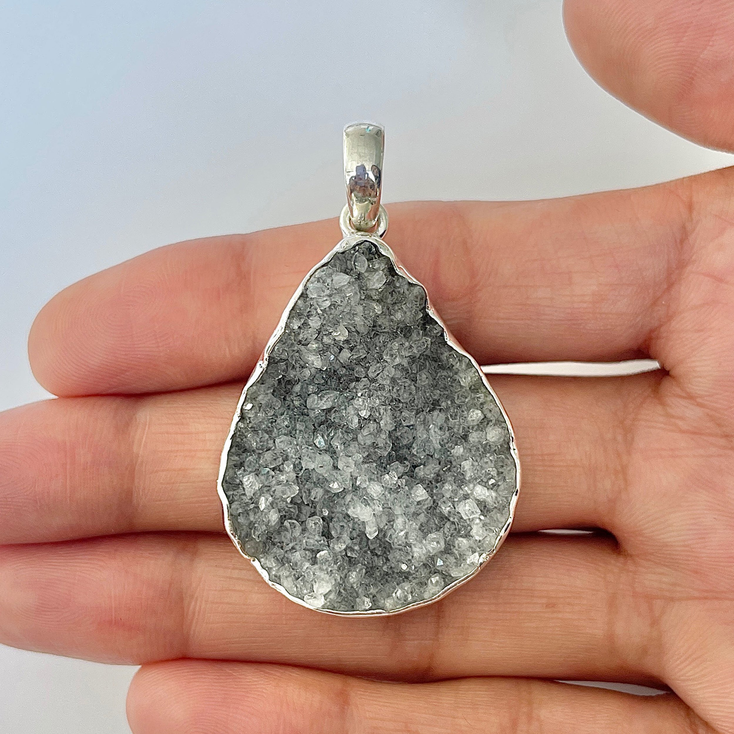 Natural Druzy Pendant-(DRZ-1-10)
