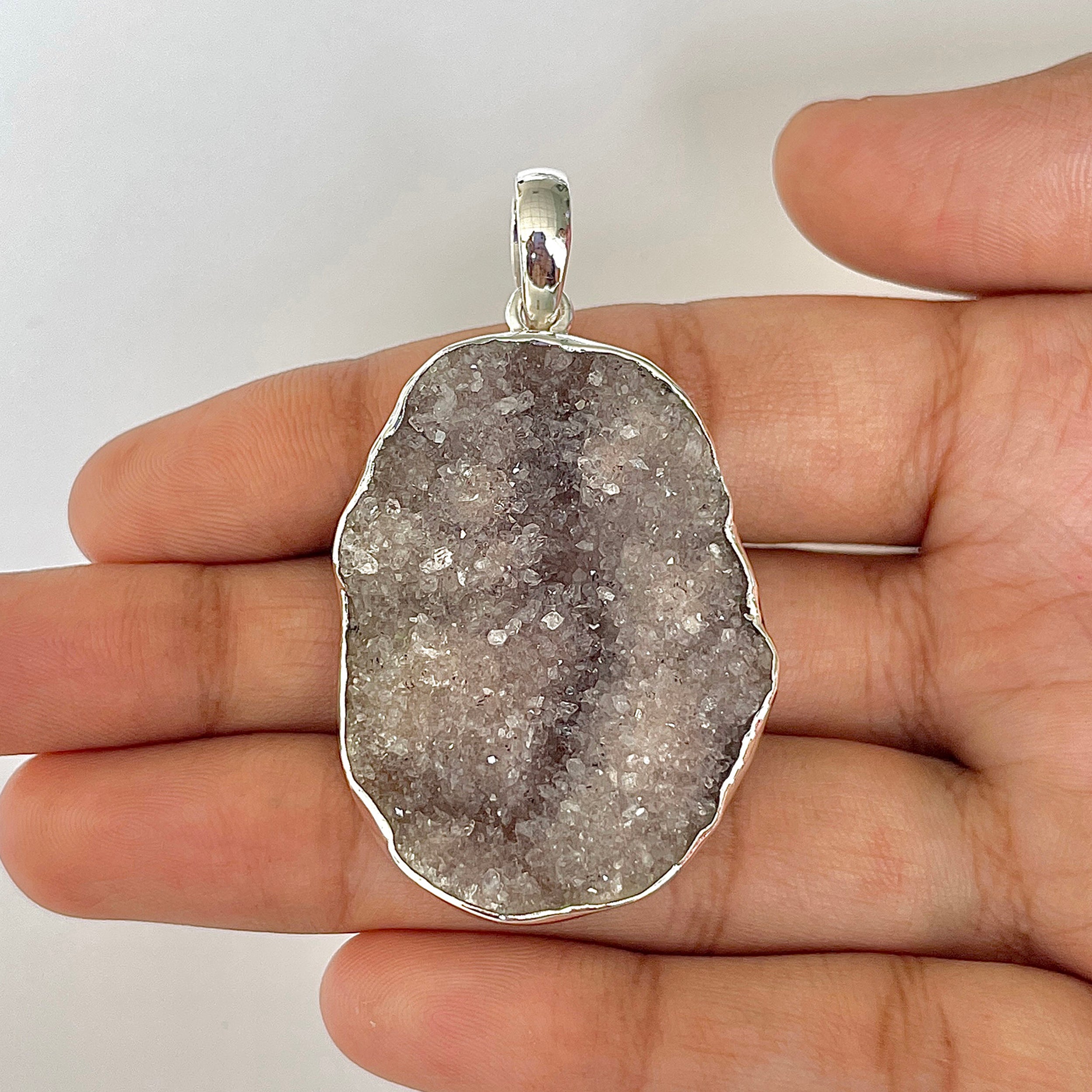 Natural Druzy Pendant-(DRZ-1-19)
