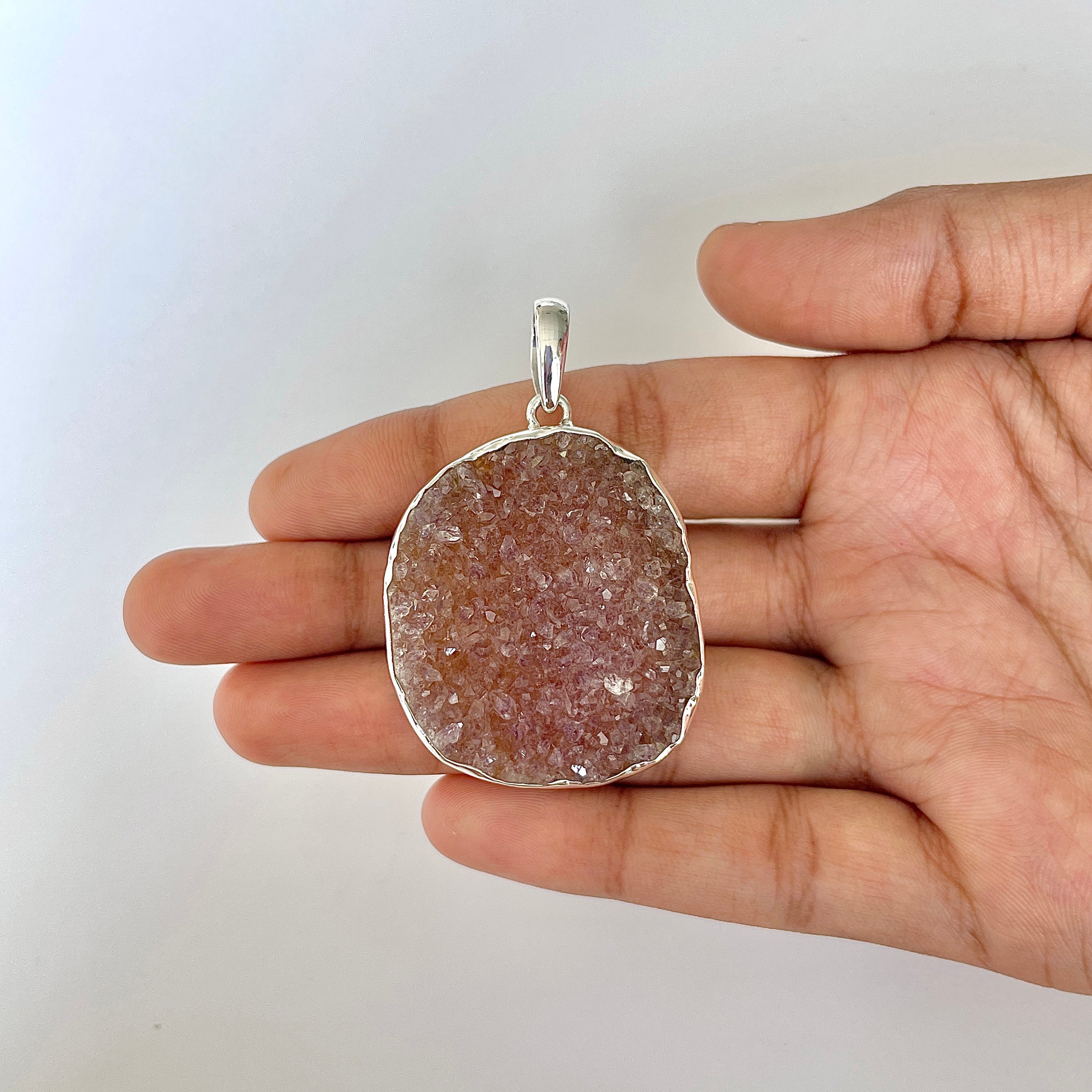 Natural Druzy Pendant-(DRZ-1-24)