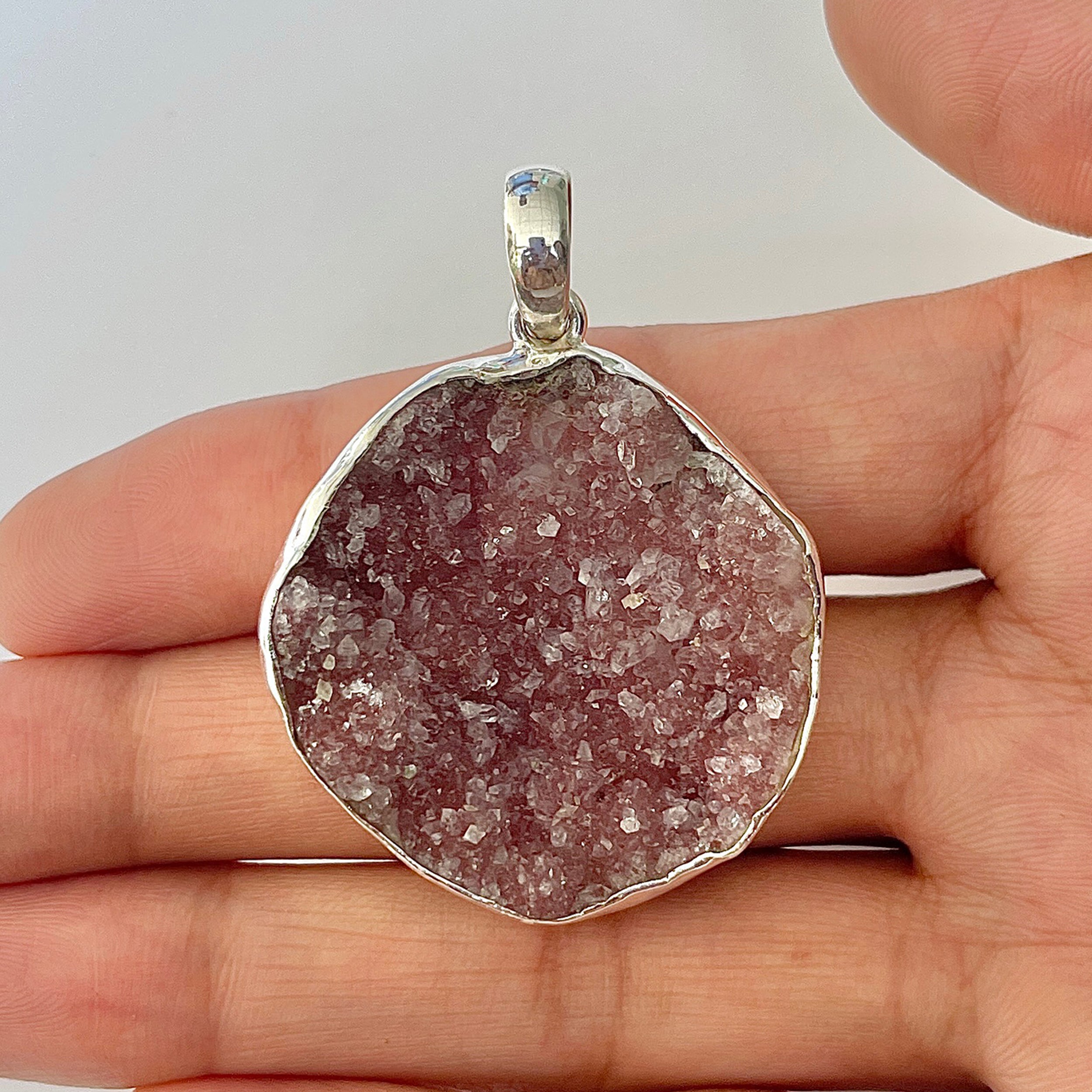 Natural Druzy Pendant-(DRZ-1-33)