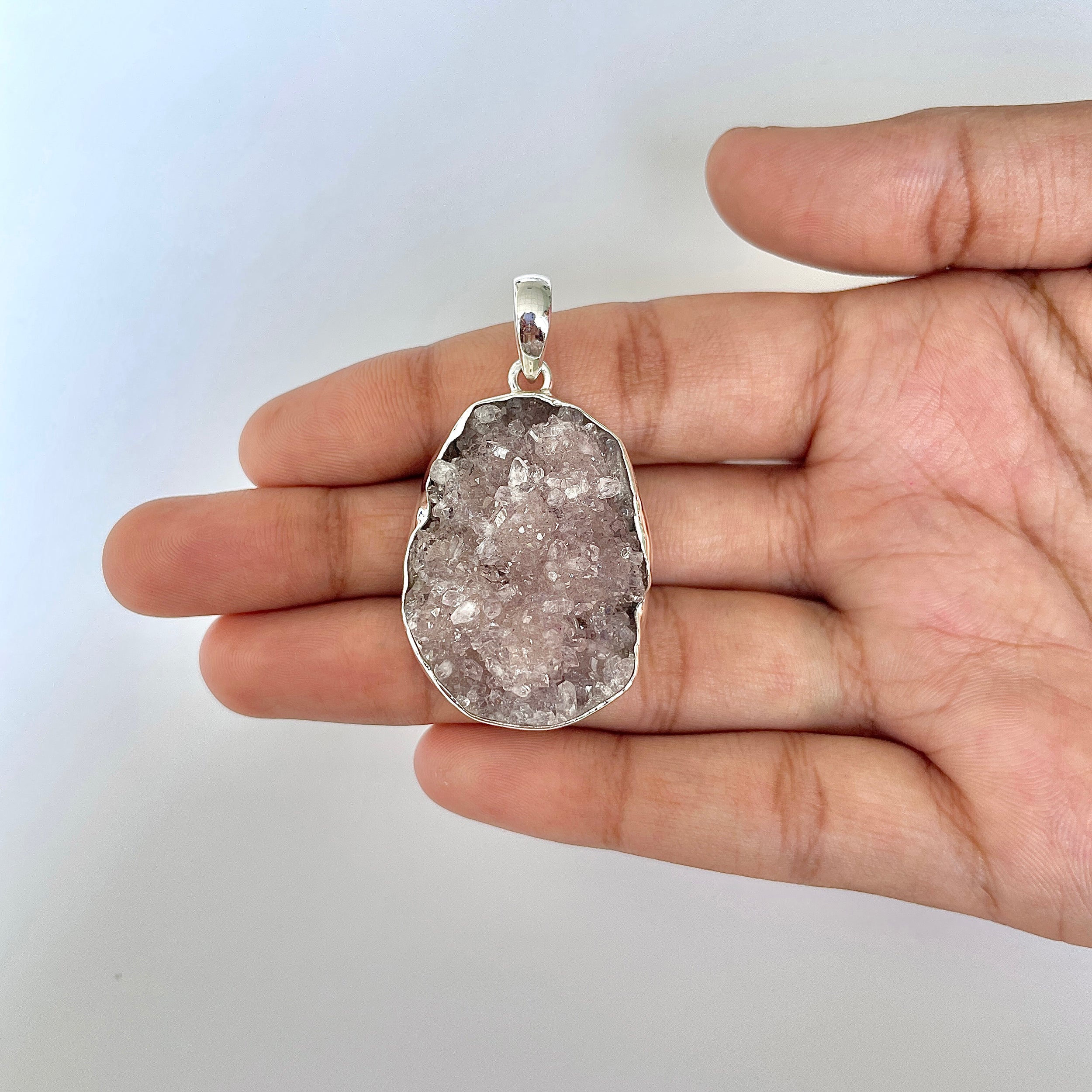 Natural Druzy Pendant-(DRZ-1-34)
